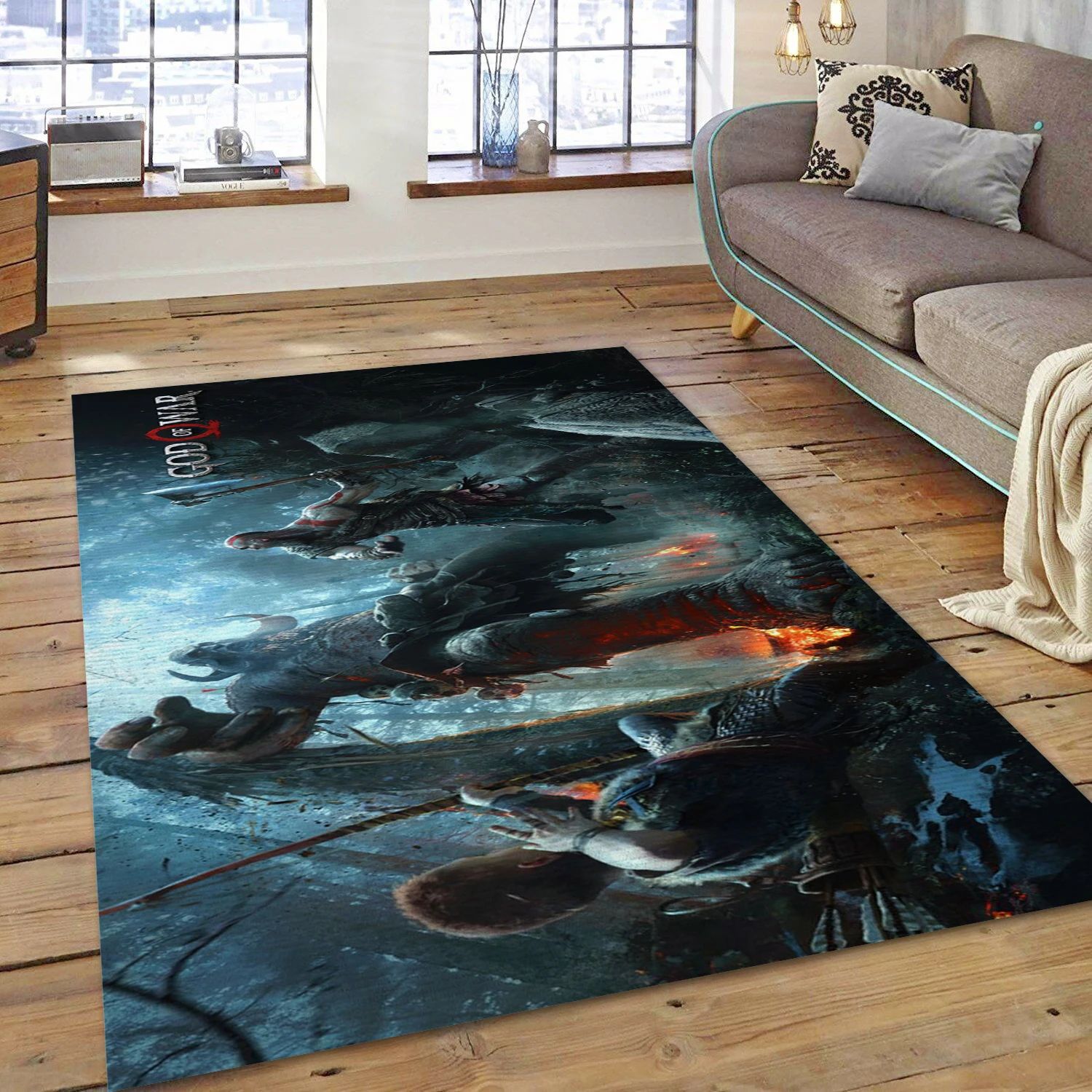 Kratos God Of War Game Area Rug Carpet, Area Rug - Christmas Gift Decor - Indoor Outdoor Rugs