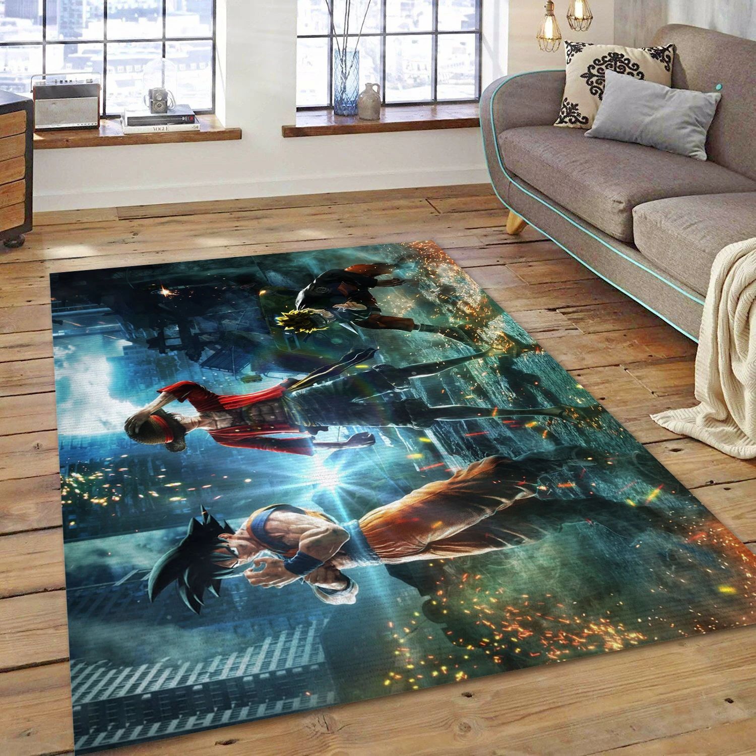 Goku Monkey D Luffy Video Game Area Rug Area, Living Room Rug - Home Decor Floor Decor - Indoor Outdoor Rugs