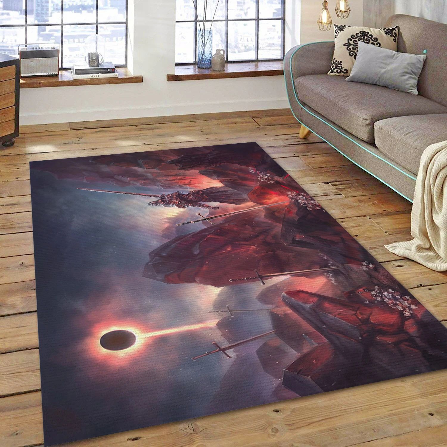 The Exlipse Video Game Area Rug Area, Area Rug - Family Gift US Decor - Indoor Outdoor Rugs