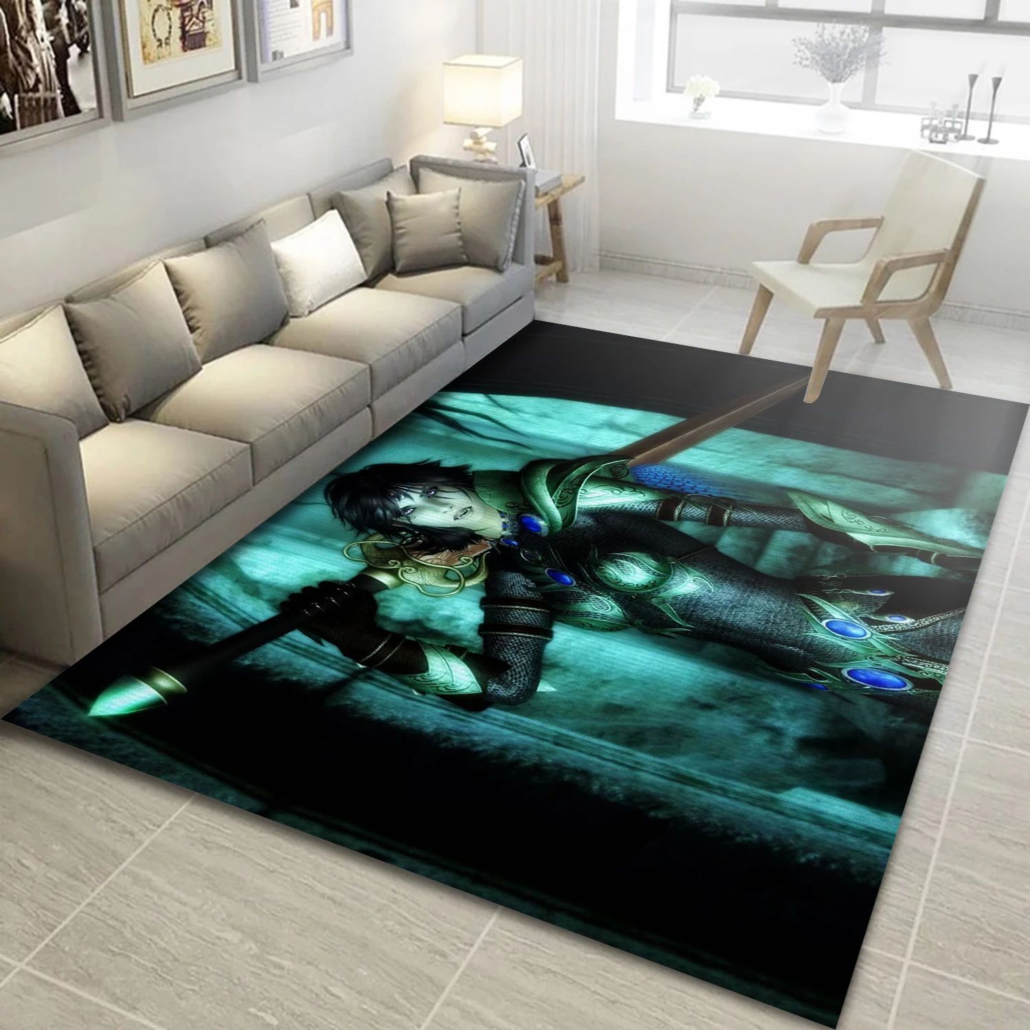 Varin Video Game Reangle Rug, Living Room Rug - US Decor - Indoor Outdoor Rugs