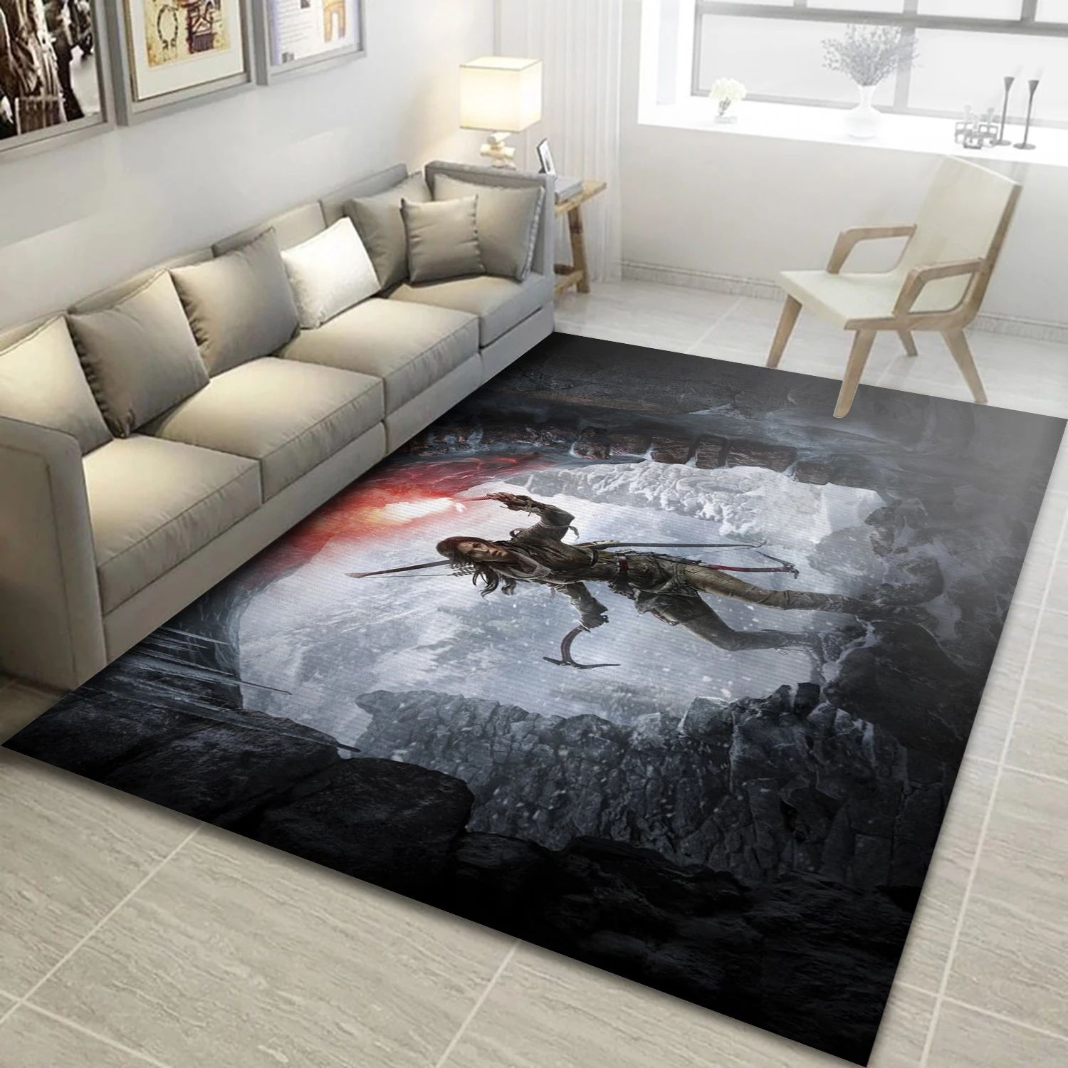 Rise Of The Tomb Raider Gaming Area Rug, Bedroom Rug - Christmas Gift Decor - Indoor Outdoor Rugs