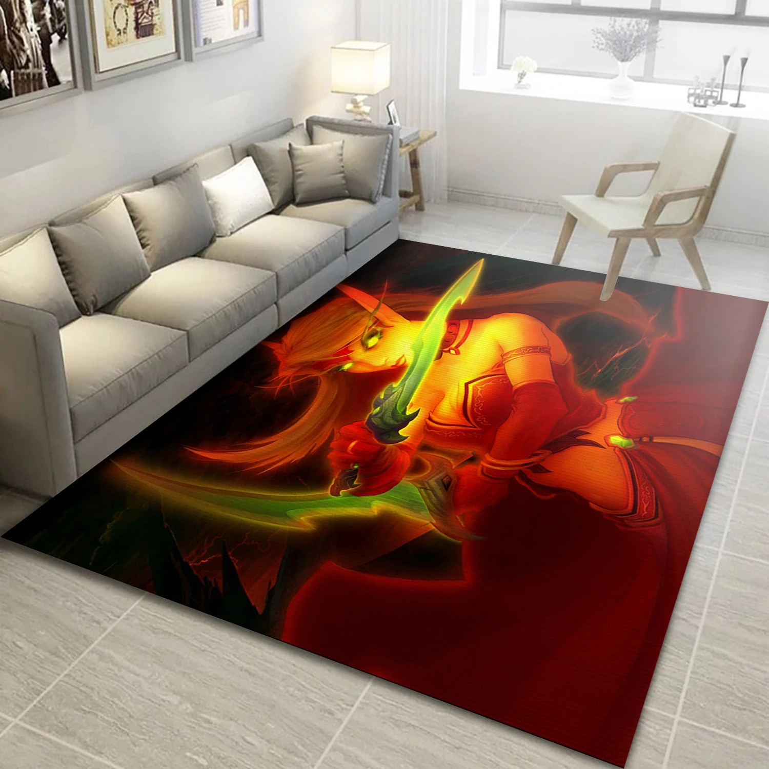 Blood Elf Rogue Gaming Area Rug, Bedroom Rug - US Decor - Indoor Outdoor Rugs