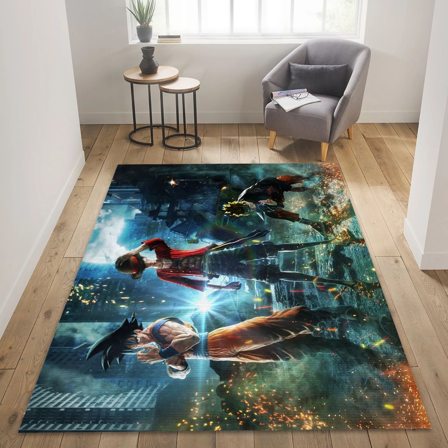 Goku Monkey D Luffy Video Game Area Rug Area, Living Room Rug - Home Decor Floor Decor - Indoor Outdoor Rugs