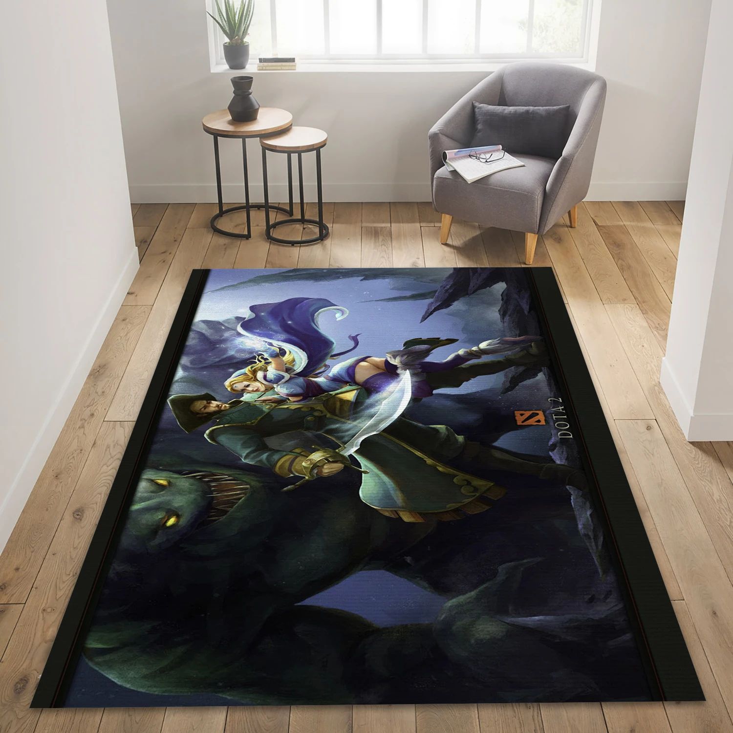 Kunkka And Crystal Maiden Video Game Reangle Rug, Living Room Rug - US Decor - Indoor Outdoor Rugs