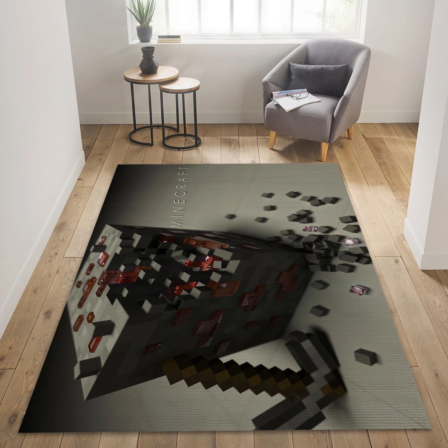 Minecraft Video Game Area Rug Area, Bedroom Rug - Home Decor Floor Decor - Indoor Outdoor Rugs