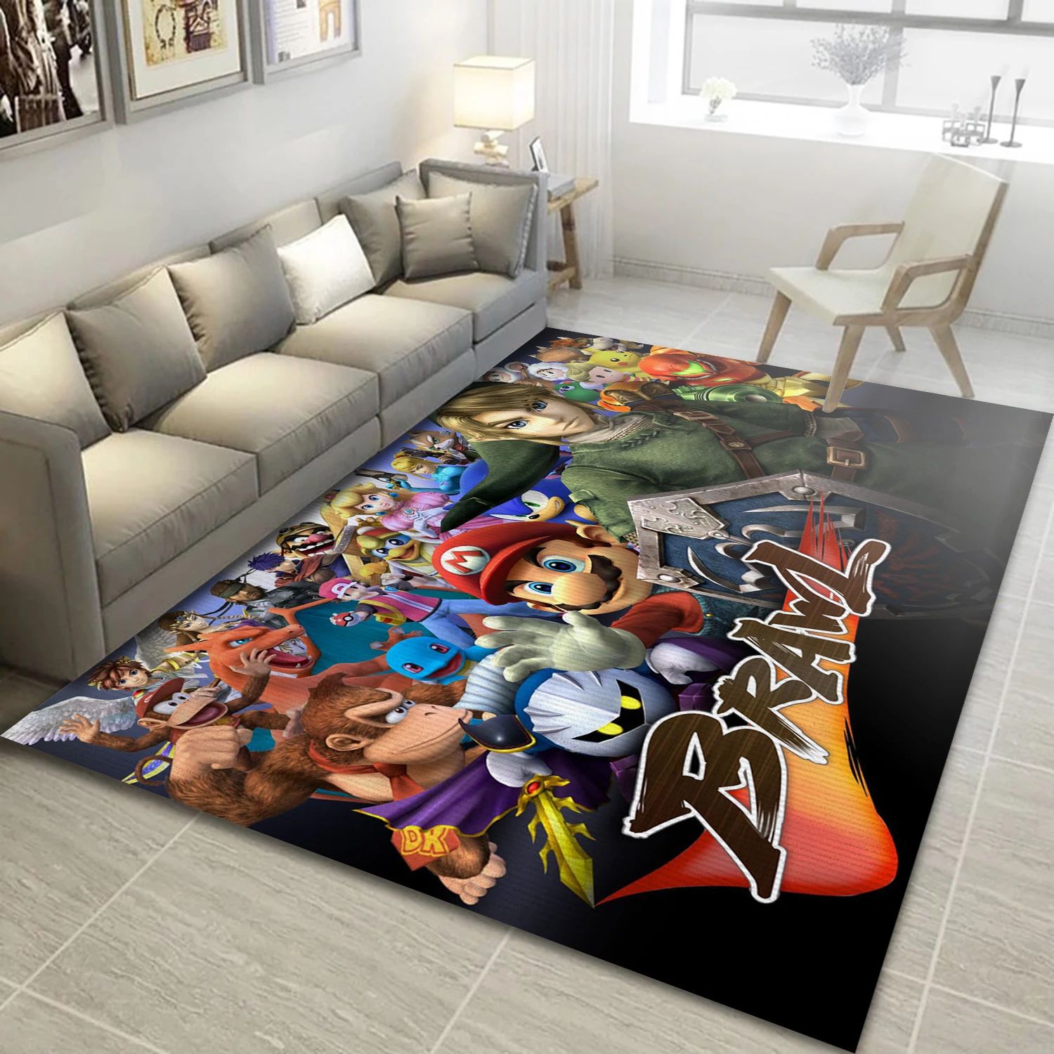 Super Smash Bros Brawl Gaming Area Rug, Area Rug - Family Gift US Decor - Indoor Outdoor Rugs