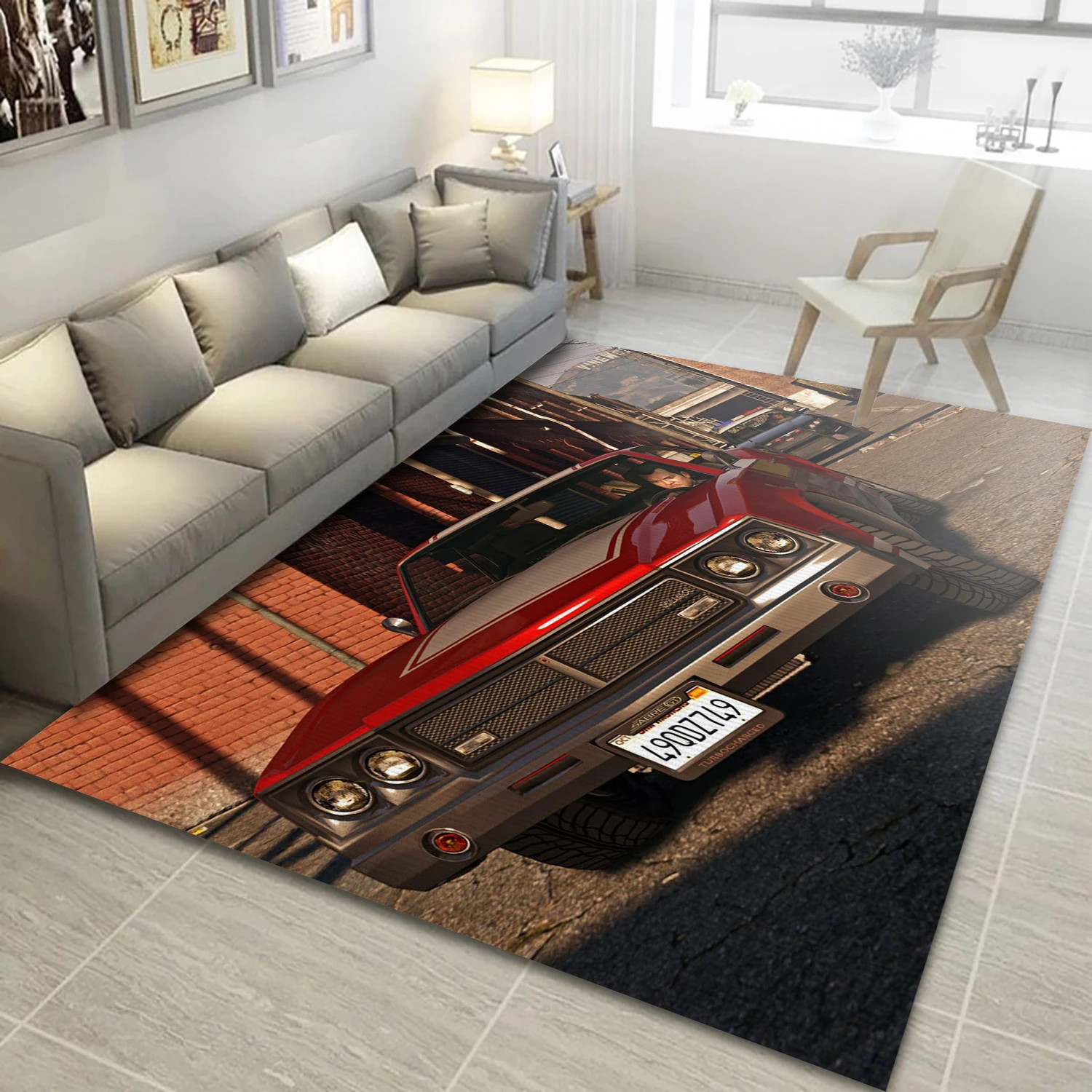 Michael De Santa Game Area Rug Carpet, Area Rug - Christmas Gift Decor - Indoor Outdoor Rugs