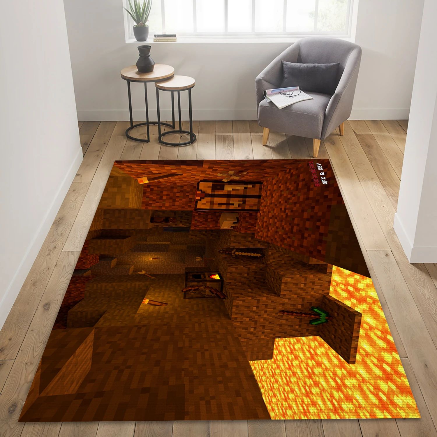 Minecraft Cave Game Area Rug Carpet, Living Room Rug - Christmas Gift Decor - Indoor Outdoor Rugs