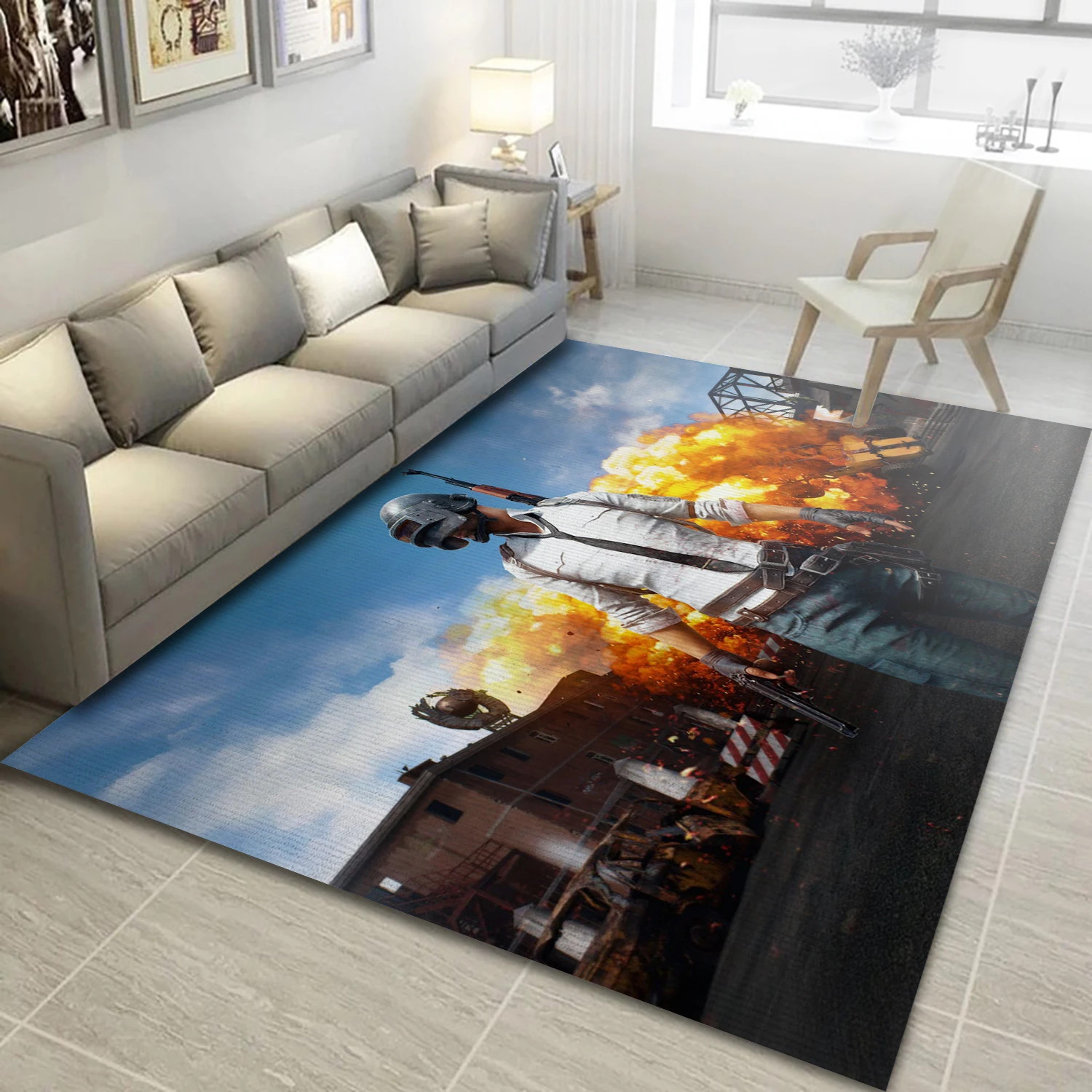 Playerunknowns Battlegrounds Video Game Area Rug For Christmas, Living Room Rug - Home Decor Floor Decor - Indoor Outdoor Rugs