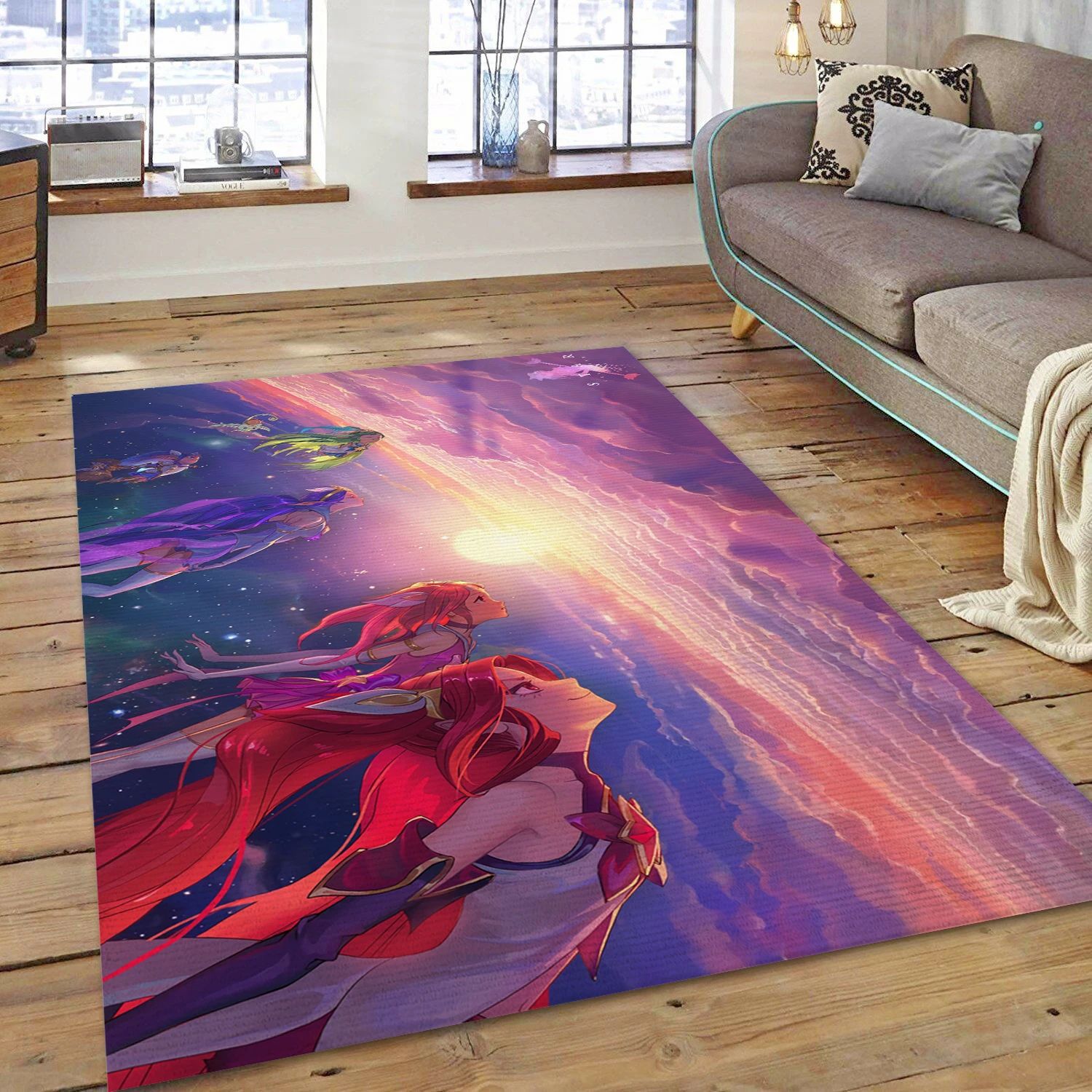 Janna Lux And Star Guardians Gaming Area Rug, Area Rug - Home Decor Floor Decor - Indoor Outdoor Rugs