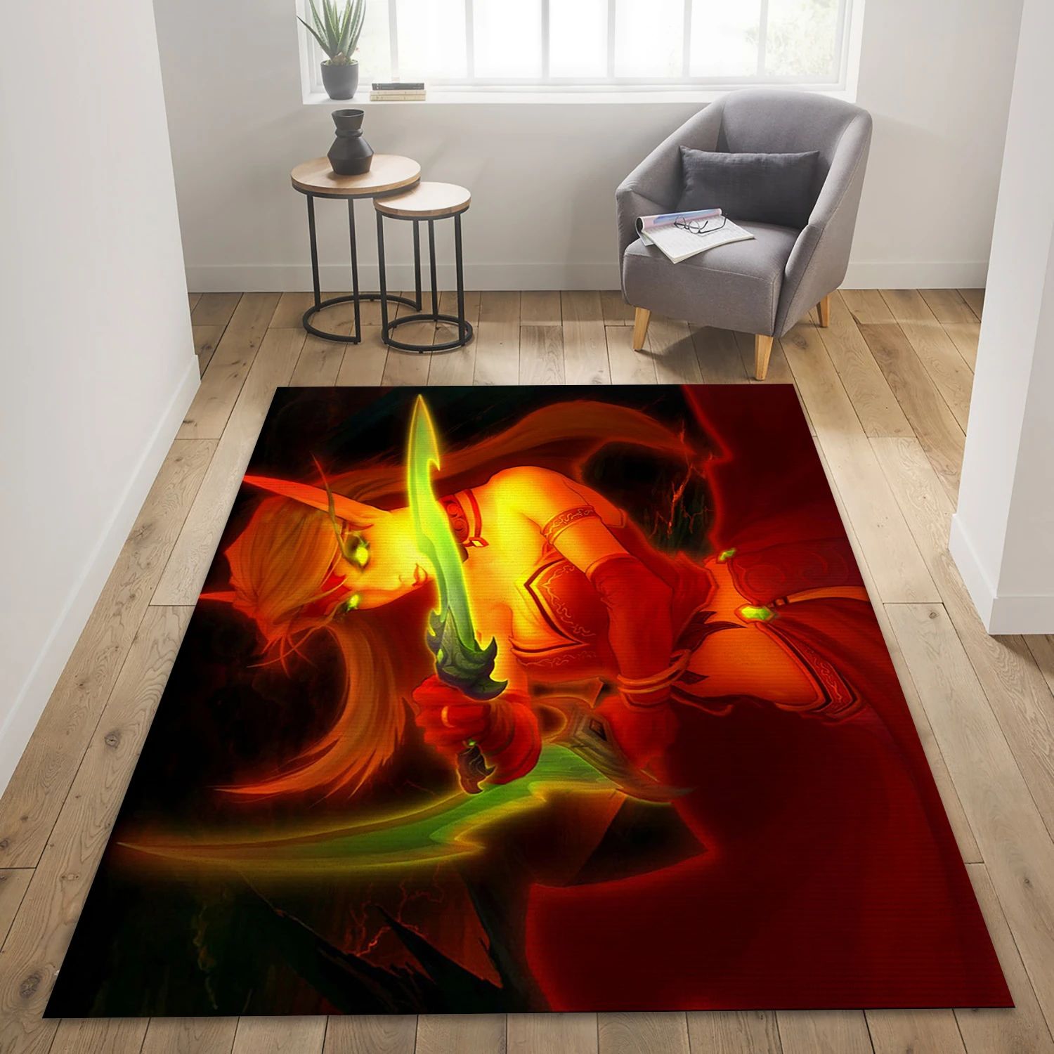 Blood Elf Rogue Gaming Area Rug, Bedroom Rug - US Decor - Indoor Outdoor Rugs