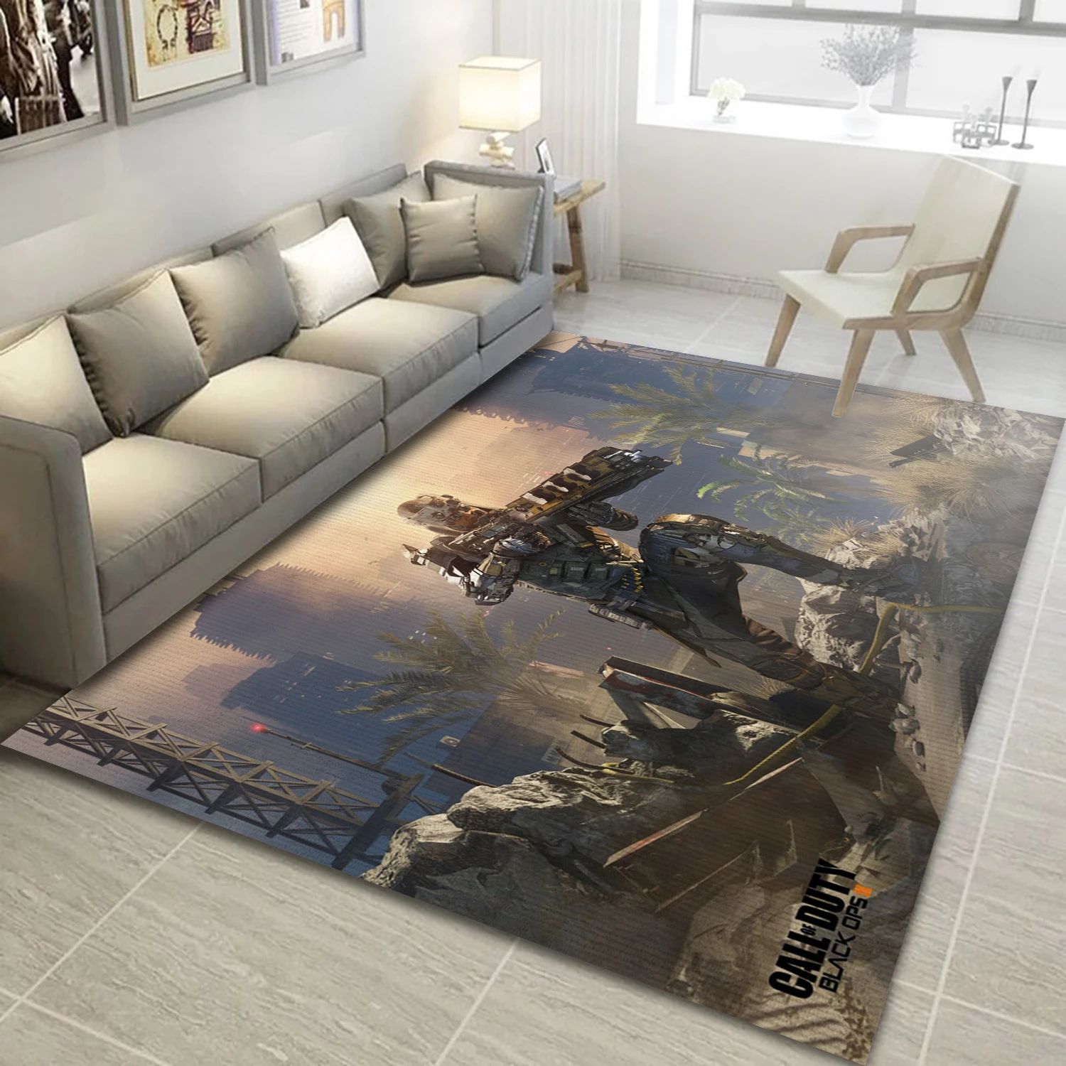 Call Of Duty Black Ops Iii Video Game Reangle Rug, Area Rug - Christmas Gift Decor - Indoor Outdoor Rugs