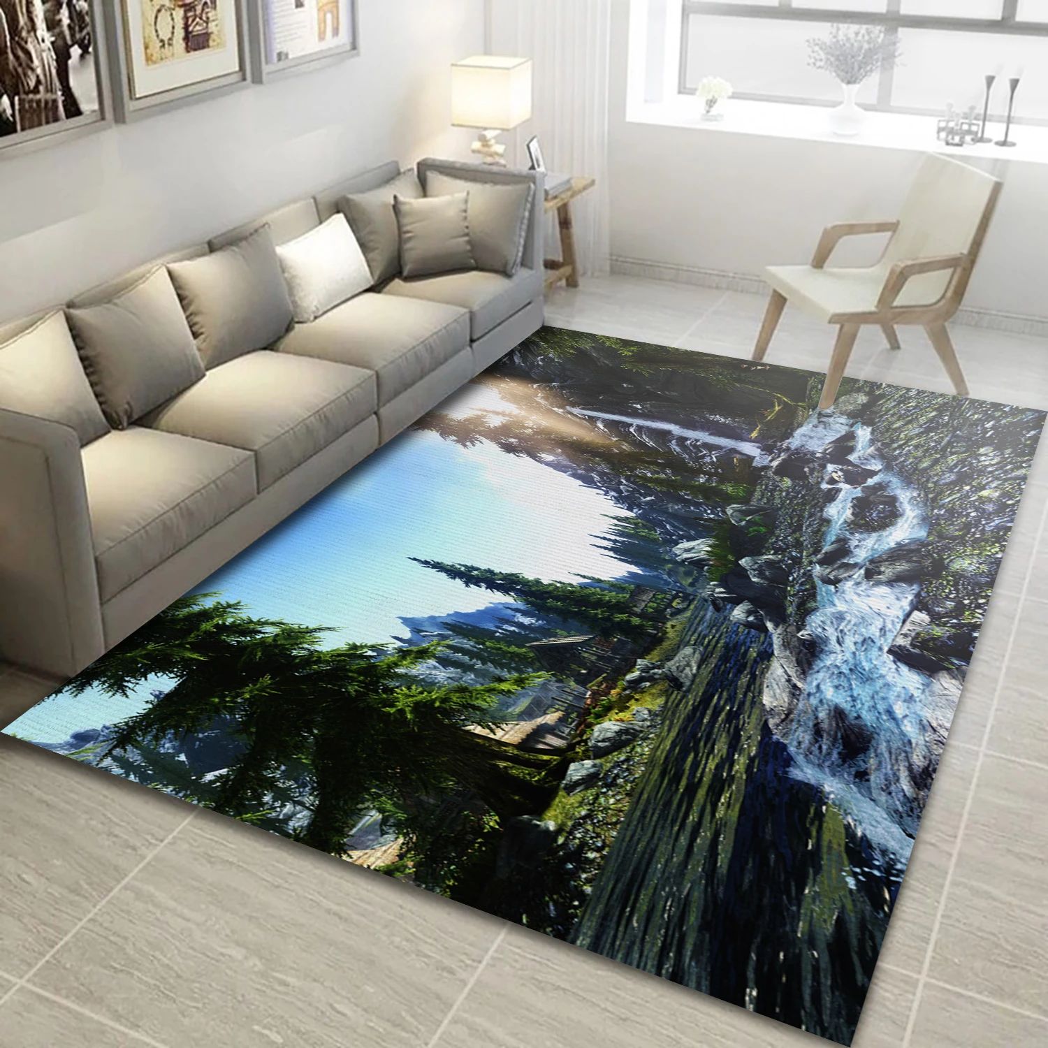 Skyrim Riverwood Spring Game Area Rug Carpet, Area Rug - US Decor - Indoor Outdoor Rugs