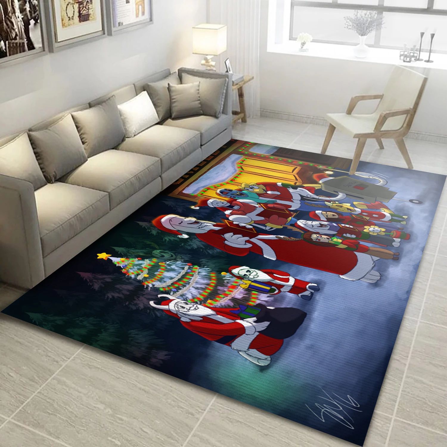 Undertale Christmas Game Area Rug Carpet, Living Room Rug - US Decor - Indoor Outdoor Rugs