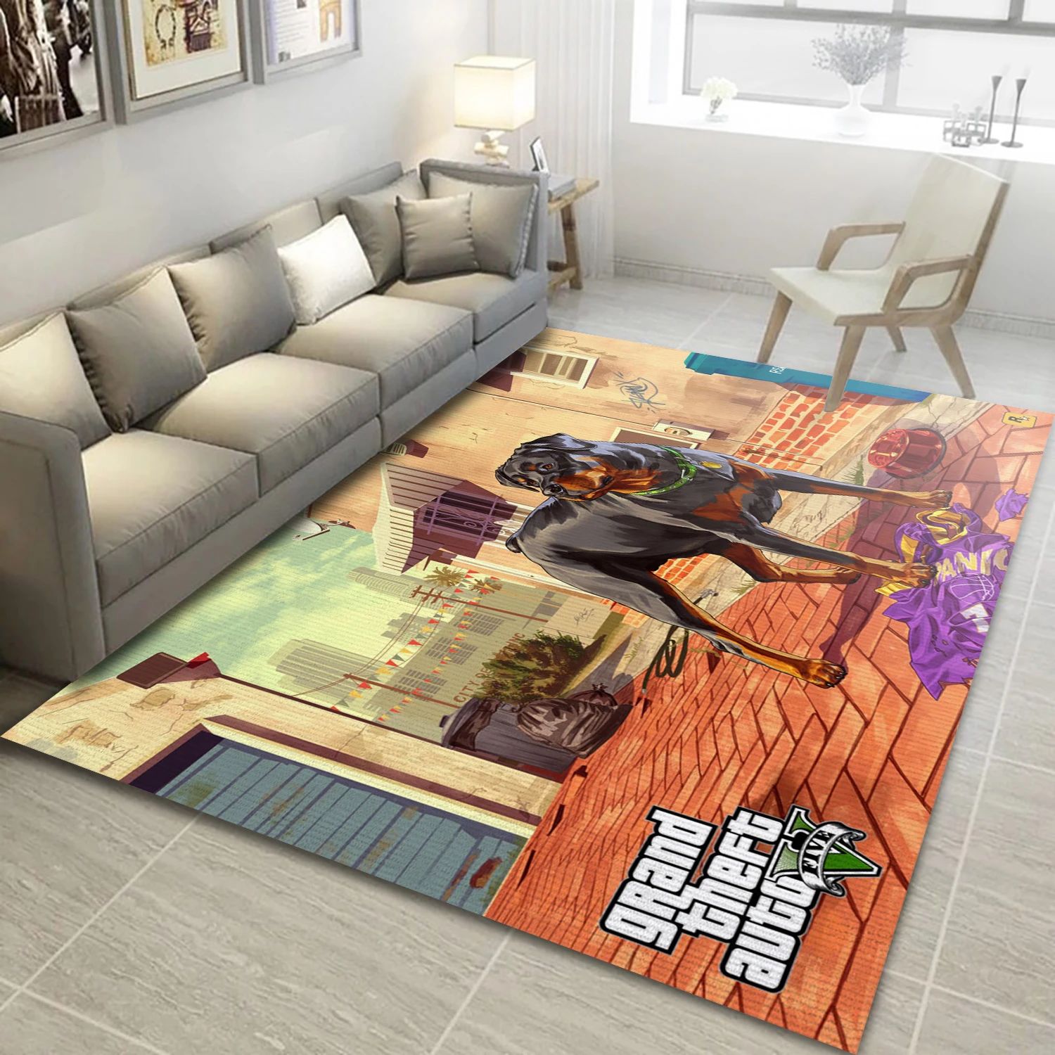 Grand Theft Auto V Video Game Area Rug Area, Bedroom Rug - Home Decor Floor Decor - Indoor Outdoor Rugs