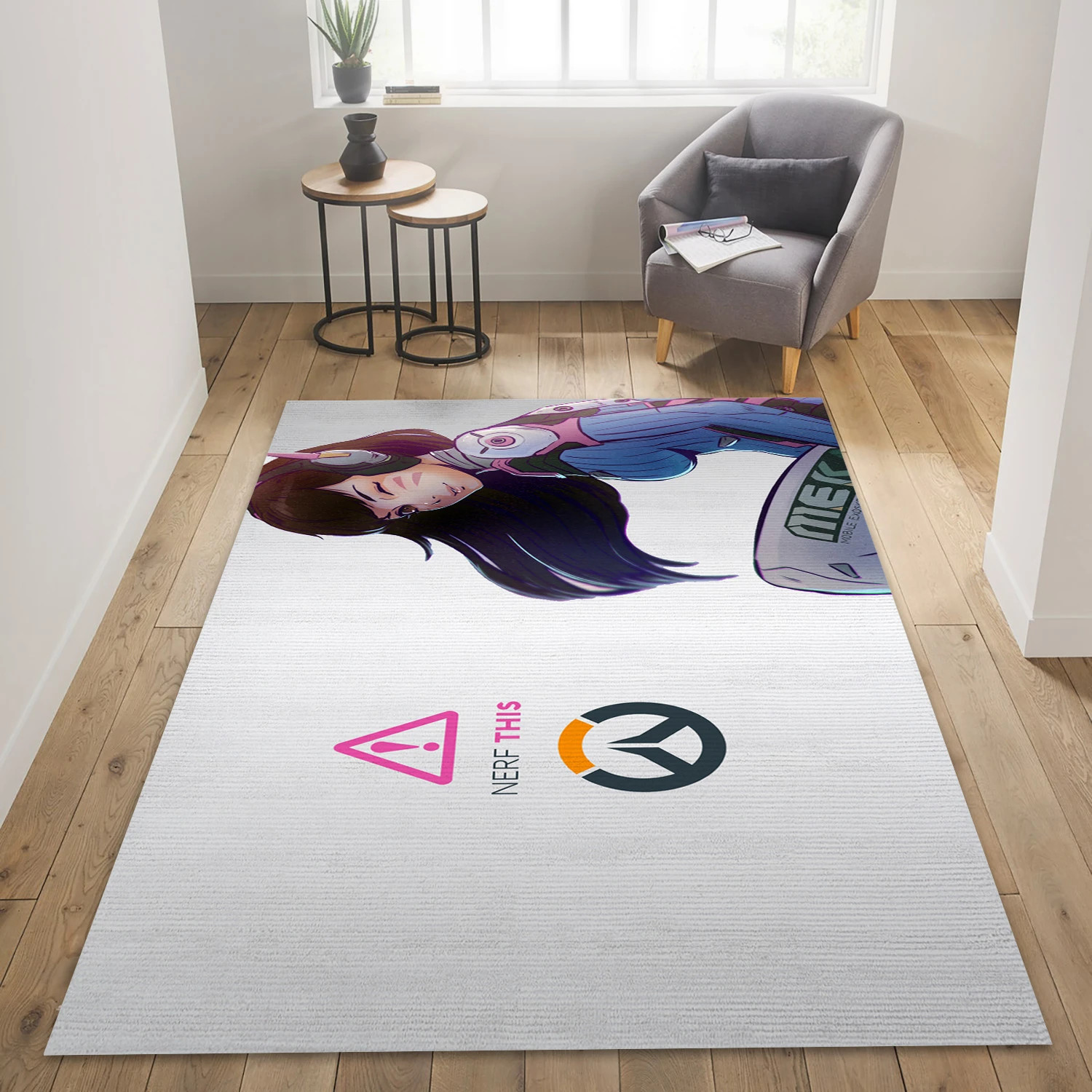 D Va Overwatch Game Area Rug Carpet, Bedroom Rug - Family Gift US Decor - Indoor Outdoor Rugs