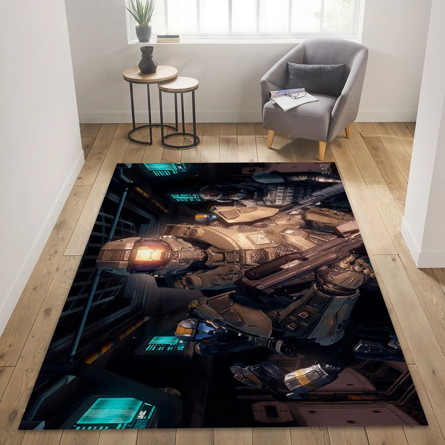 Masterchief Video Game Area Rug For Christmas, Bedroom Rug - US Decor - Indoor Outdoor Rugs