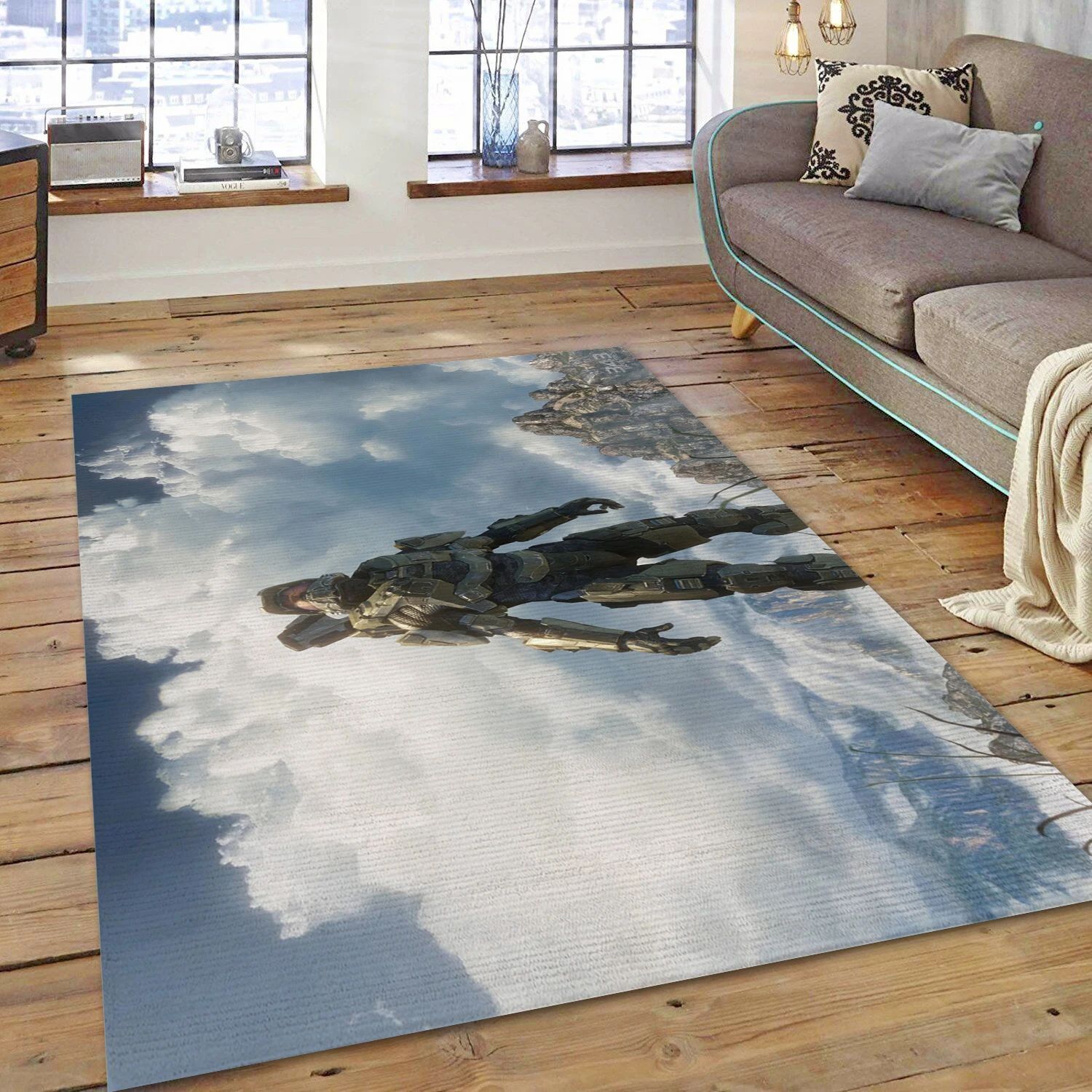 Masterchief Video Game Reangle Rug, Bedroom Rug - Family Gift US Decor - Indoor Outdoor Rugs