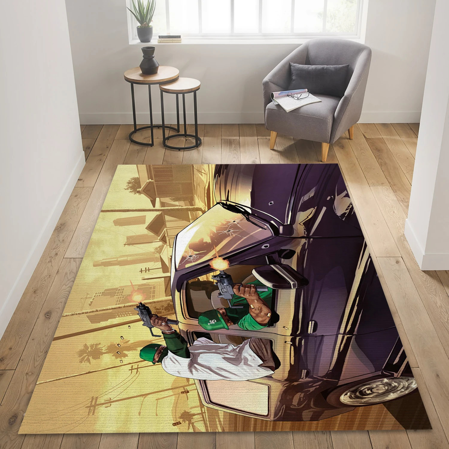 Grand Theft Auto V Video Game Reangle Rug, Bedroom Rug - Christmas Gift Decor - Indoor Outdoor Rugs