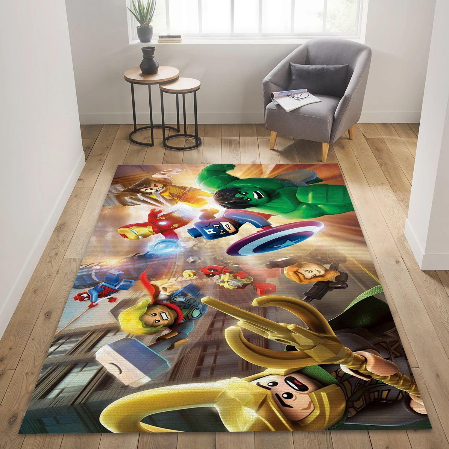 Lego Marvel Super Heroes Video Game Reangle Rug, Bedroom Rug - US Decor - Indoor Outdoor Rugs