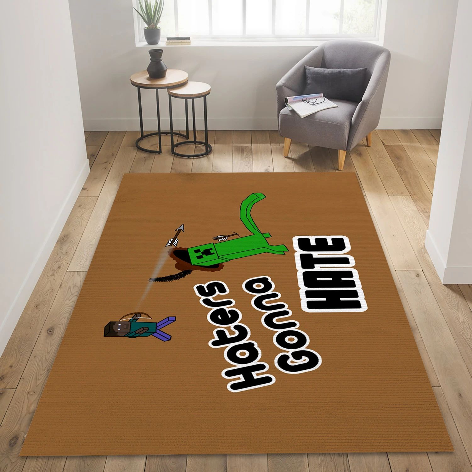 Minecraft Video Game Reangle Rug, Living Room Rug - Home Decor Floor Decor - Indoor Outdoor Rugs