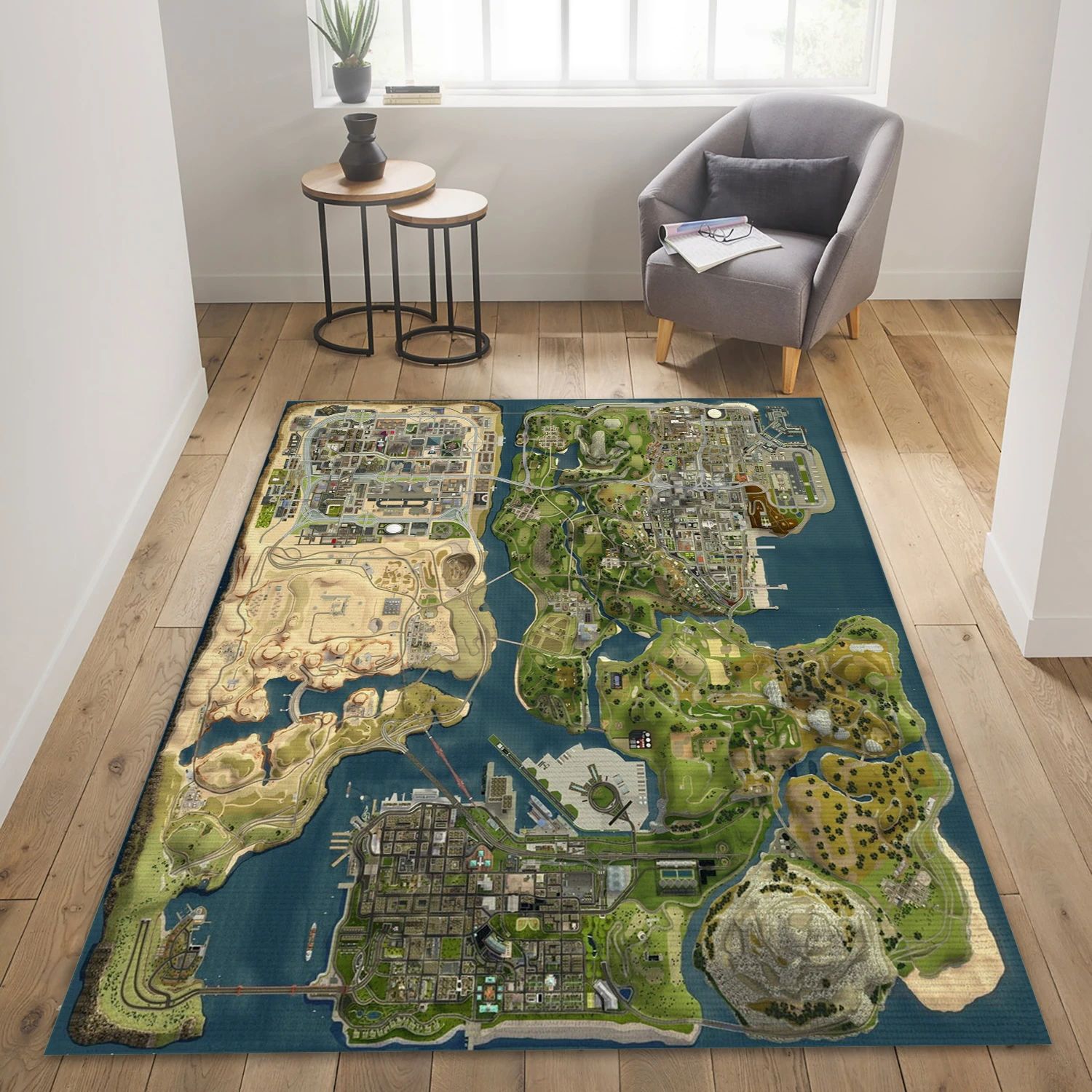 Grand Theft Auto San Andreas Video Game Area Rug Area, Area Rug - Home Decor Floor Decor - Indoor Outdoor Rugs