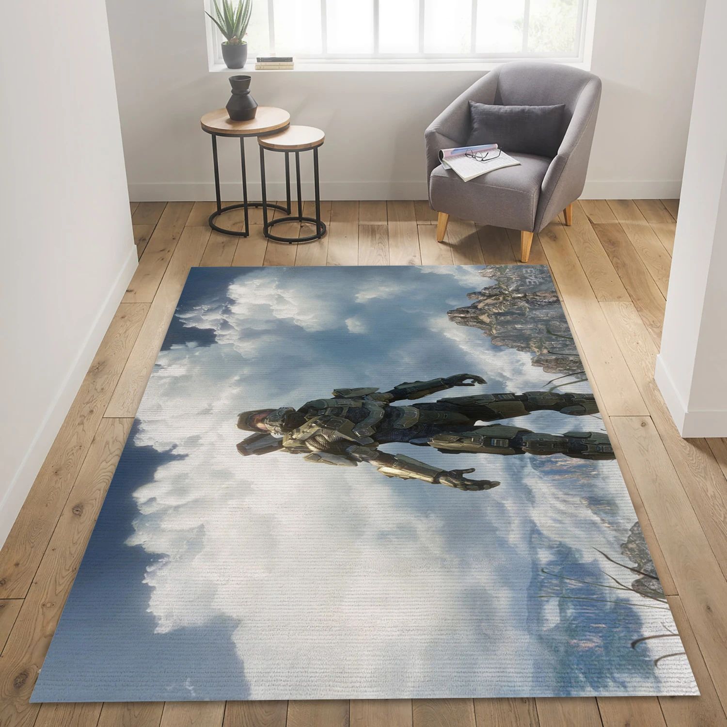 Masterchief Video Game Reangle Rug, Bedroom Rug - Family Gift US Decor - Indoor Outdoor Rugs