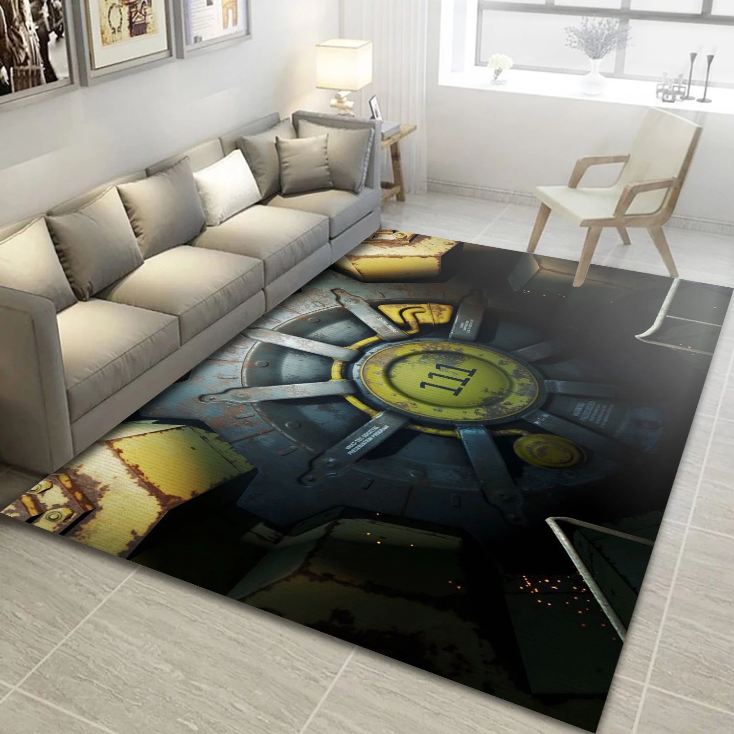 Fallout 4 Video Game Area Rug Area, Living Room Rug - US Decor - Indoor Outdoor Rugs
