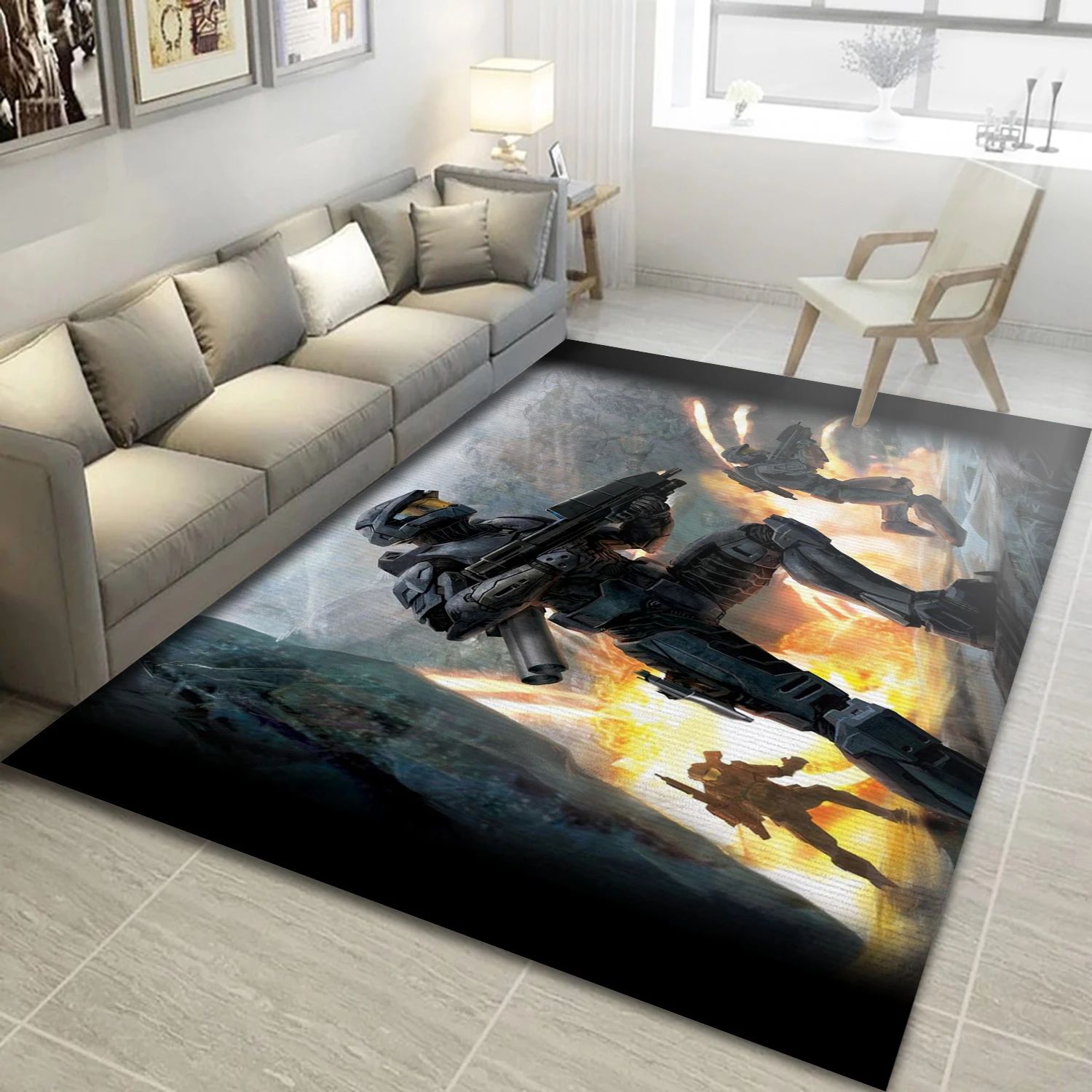 Halo Video Game Area Rug Area, Area Rug - Christmas Gift Decor - Indoor Outdoor Rugs