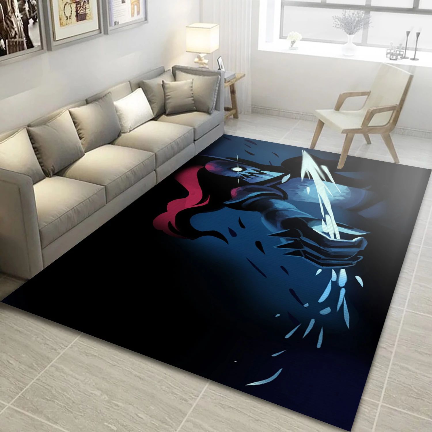 Undyne Video Game Area Rug Area, Living Room Rug - Home Decor Floor Decor - Indoor Outdoor Rugs