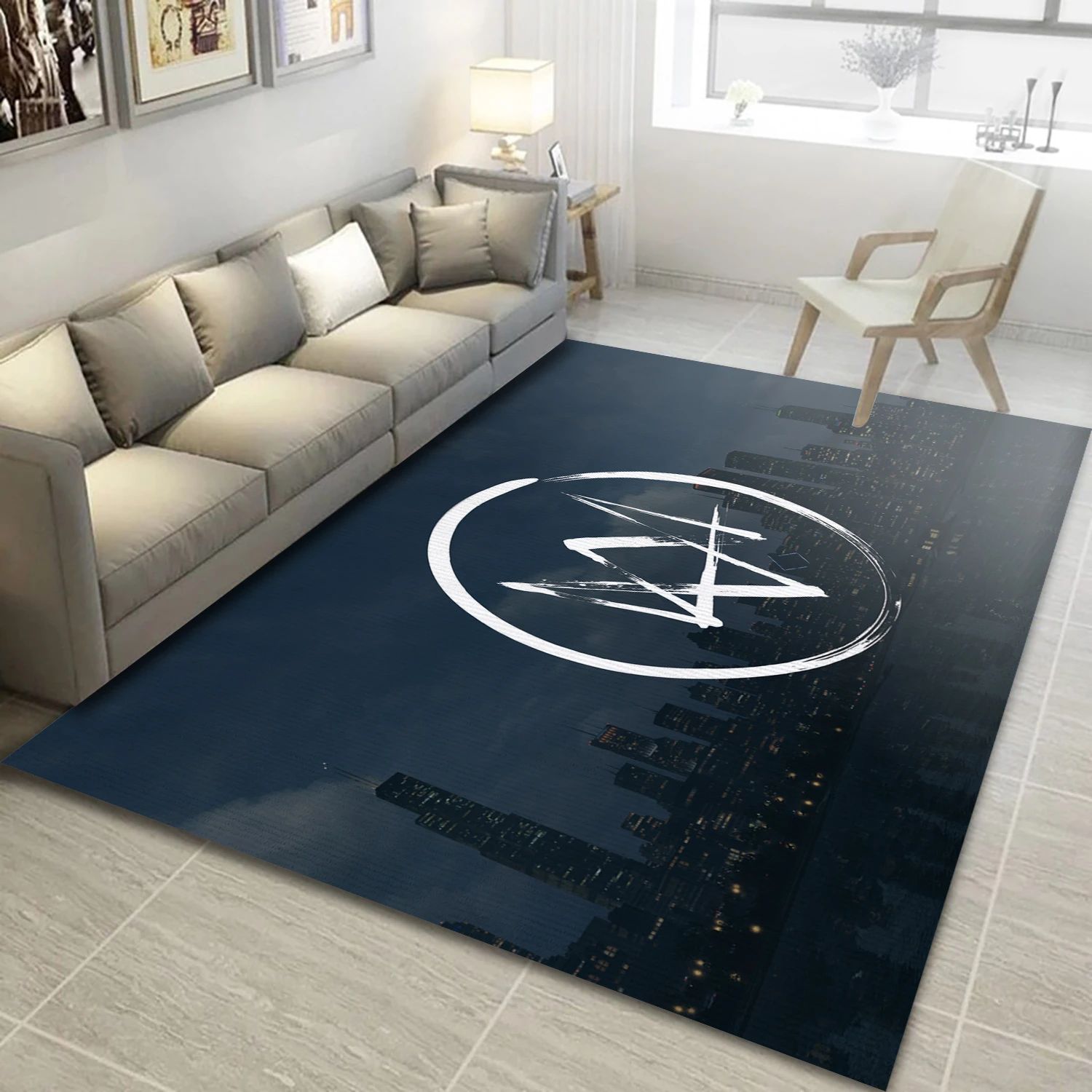 Watch Dogs Game Area Rug Carpet, Living Room Rug - Family Gift US Decor - Indoor Outdoor Rugs