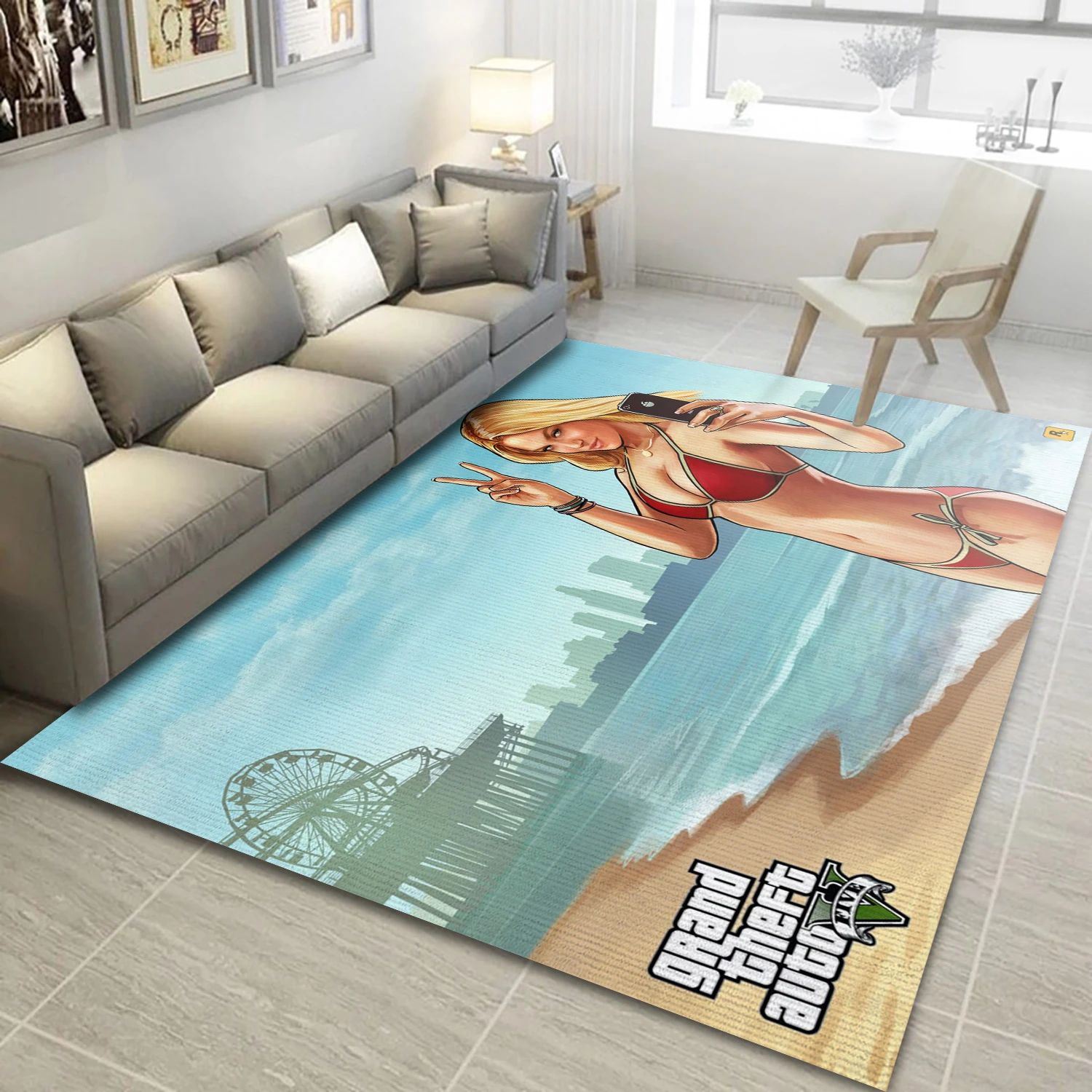 Blonde Video Game Area Rug For Christmas, Bedroom Rug - US Decor - Indoor Outdoor Rugs