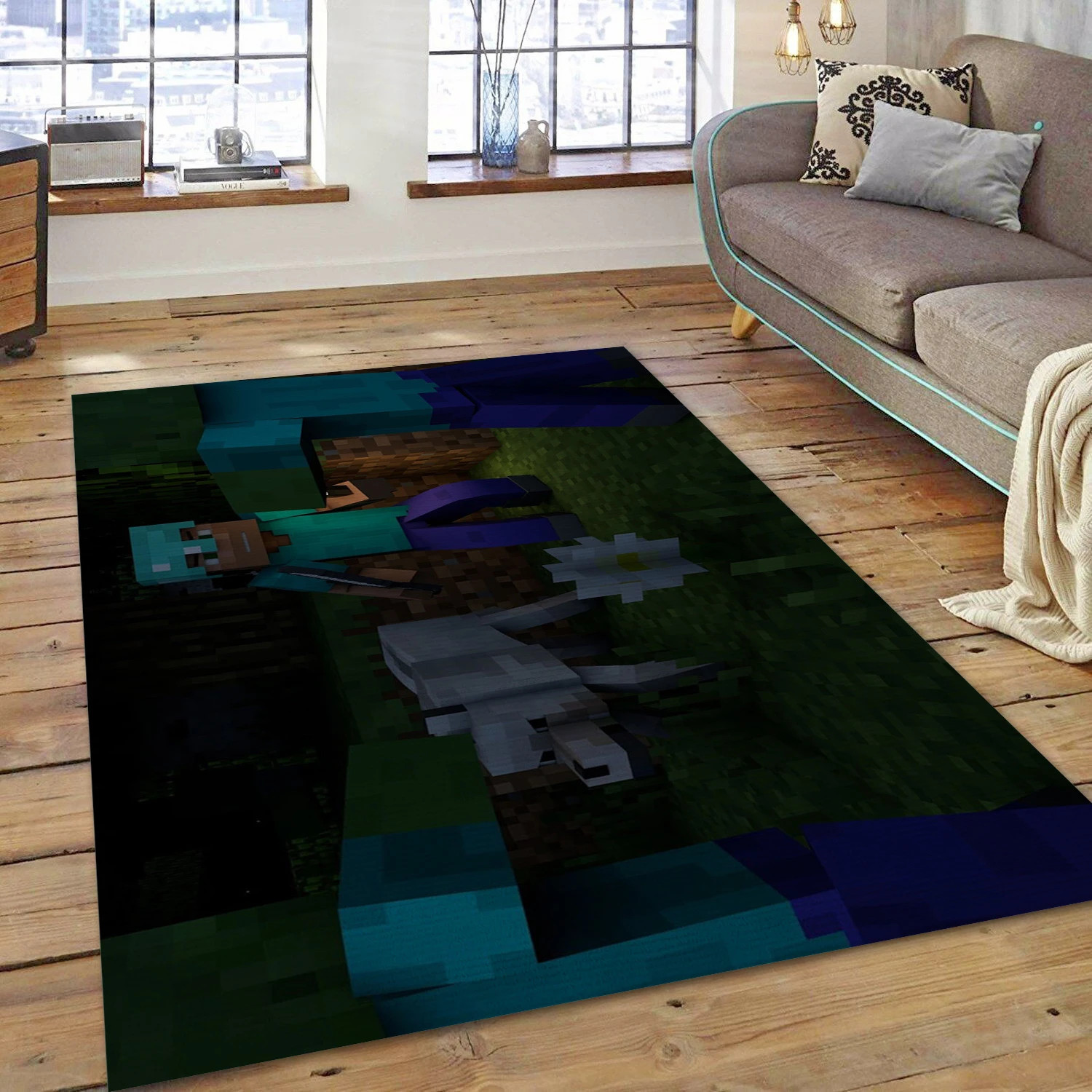 Night Time Again Video Game Reangle Rug, Area Rug - Home Decor Floor Decor - Indoor Outdoor Rugs