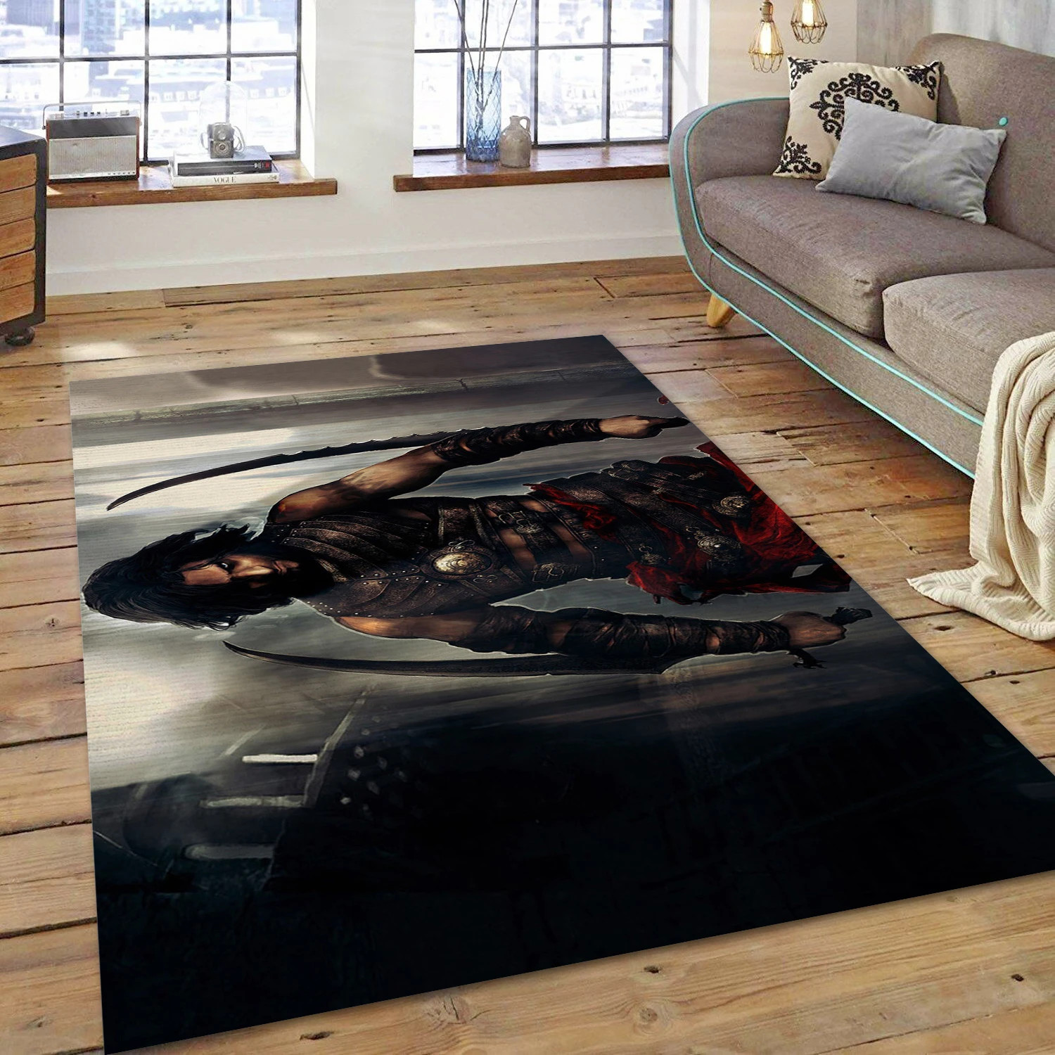 Prince Of Persia Warrior Within Video Game Reangle Rug, Area Rug - Home Decor Floor Decor - Indoor Outdoor Rugs