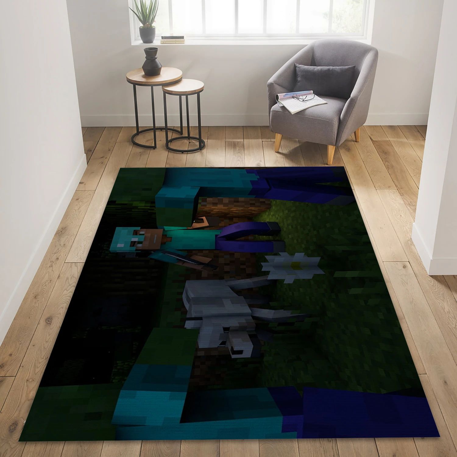 Night Time Again Video Game Reangle Rug, Area Rug - Home Decor Floor Decor - Indoor Outdoor Rugs