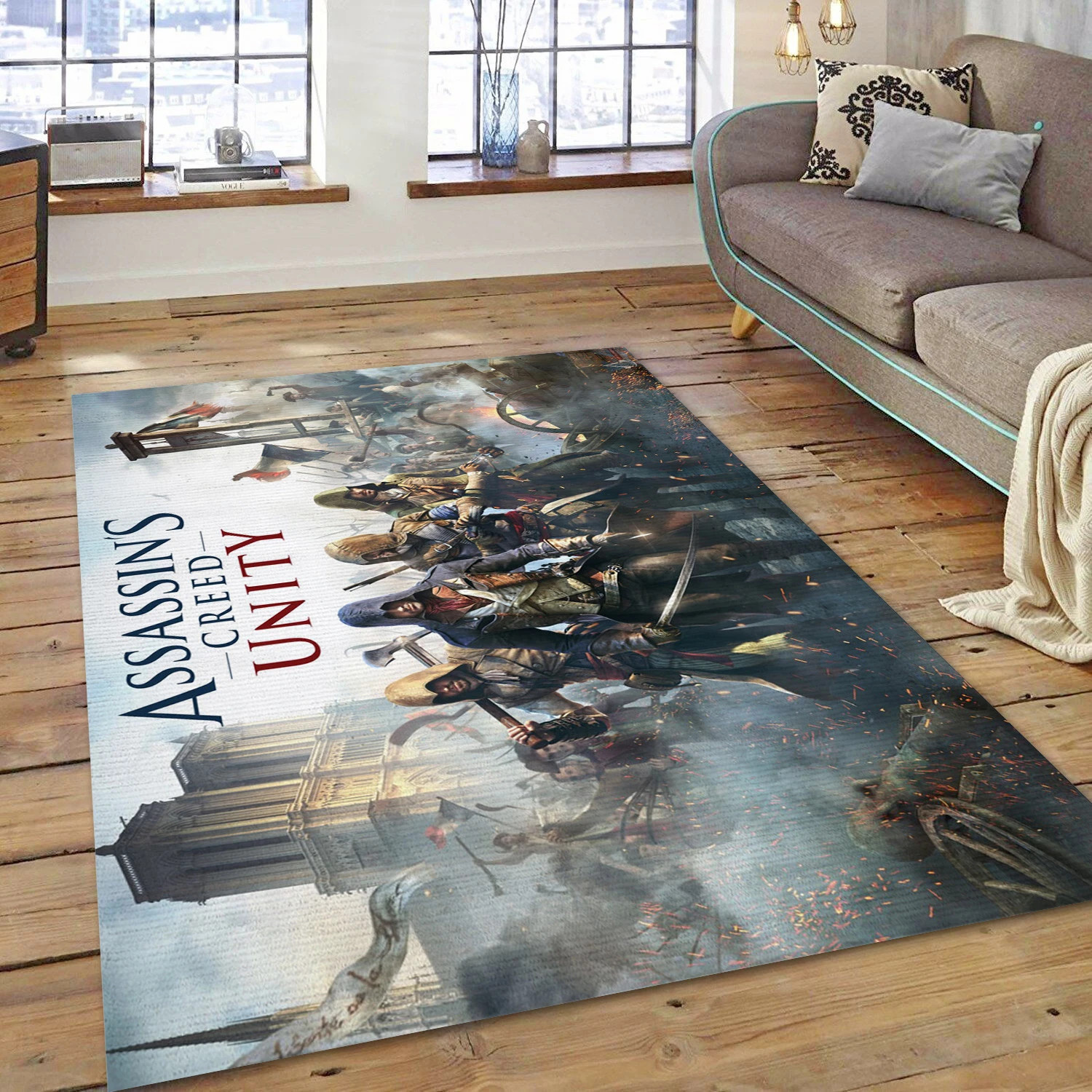 Assassins Creed Unity Video Game Area Rug For Christmas, Bedroom Rug - Family Gift US Decor - Indoor Outdoor Rugs