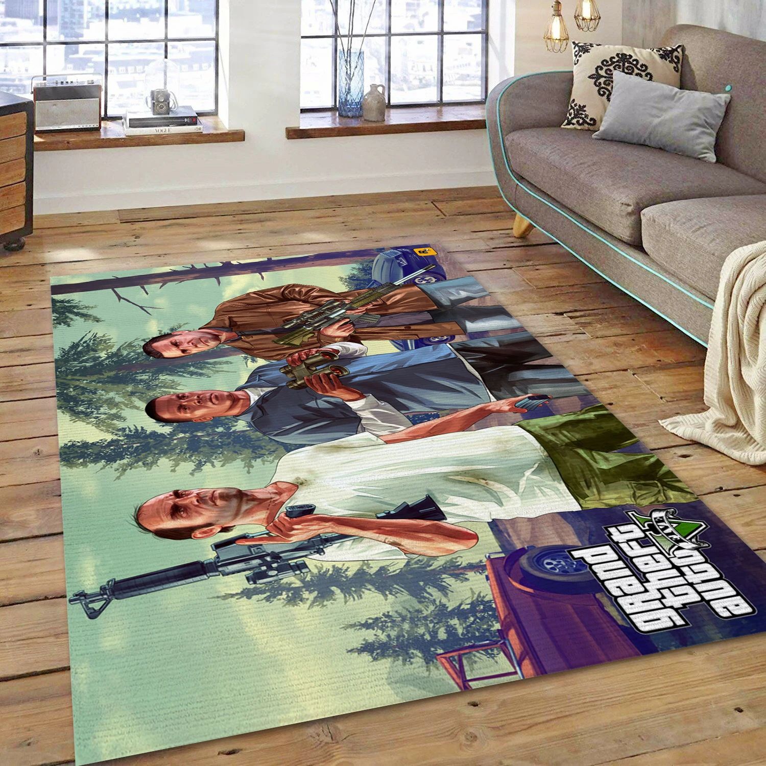 Grand Theft Auto V Game Area Rug Carpet, Area Rug - Home Decor Floor Decor - Indoor Outdoor Rugs