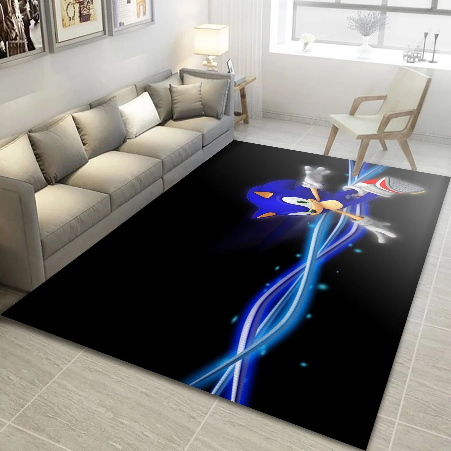 Sonic Unleashed Video Game Area Rug Area, Living Room Rug - Home Decor Floor Decor - Indoor Outdoor Rugs