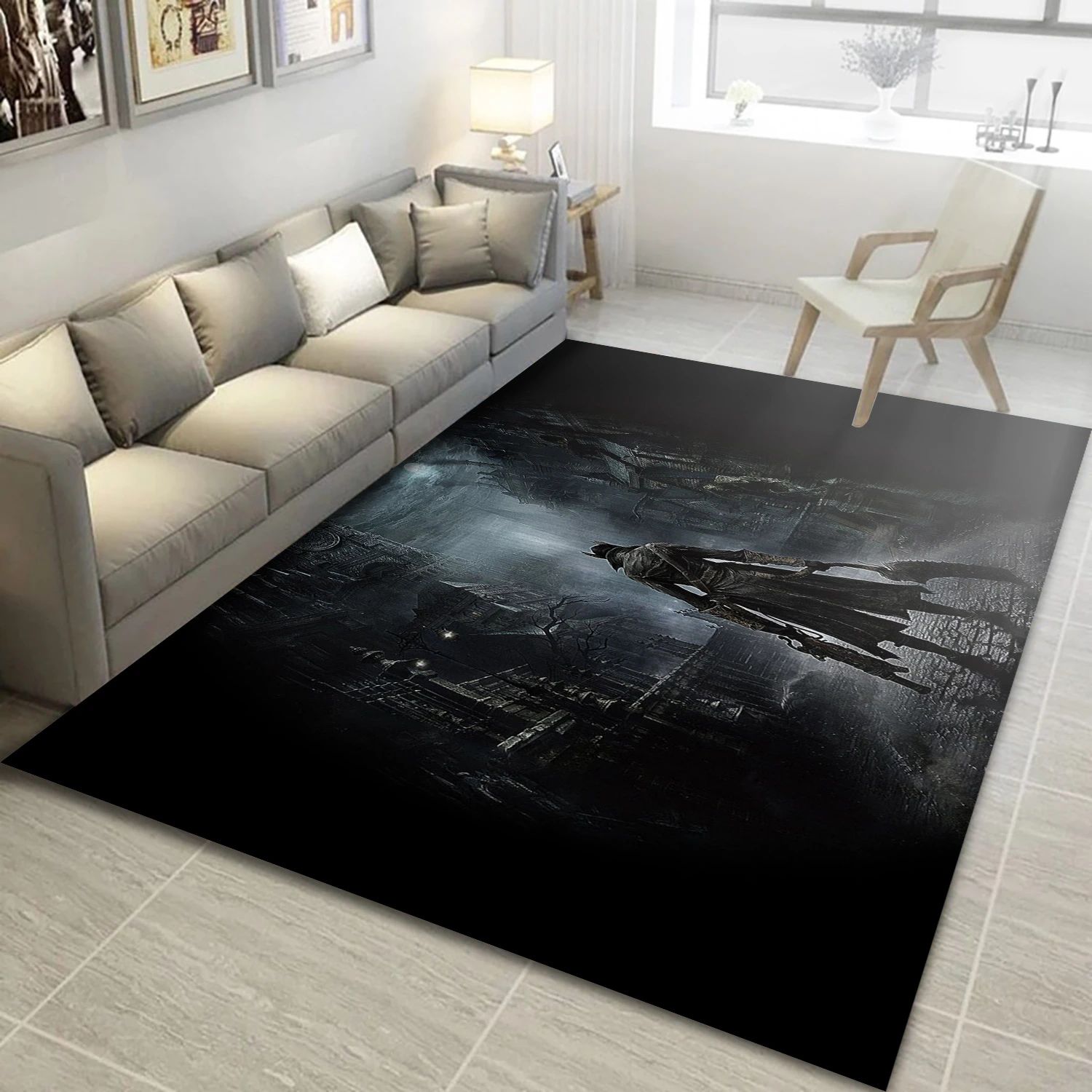 Gothic Video Game Area Rug Area, Bedroom Rug - Christmas Gift Decor - Indoor Outdoor Rugs