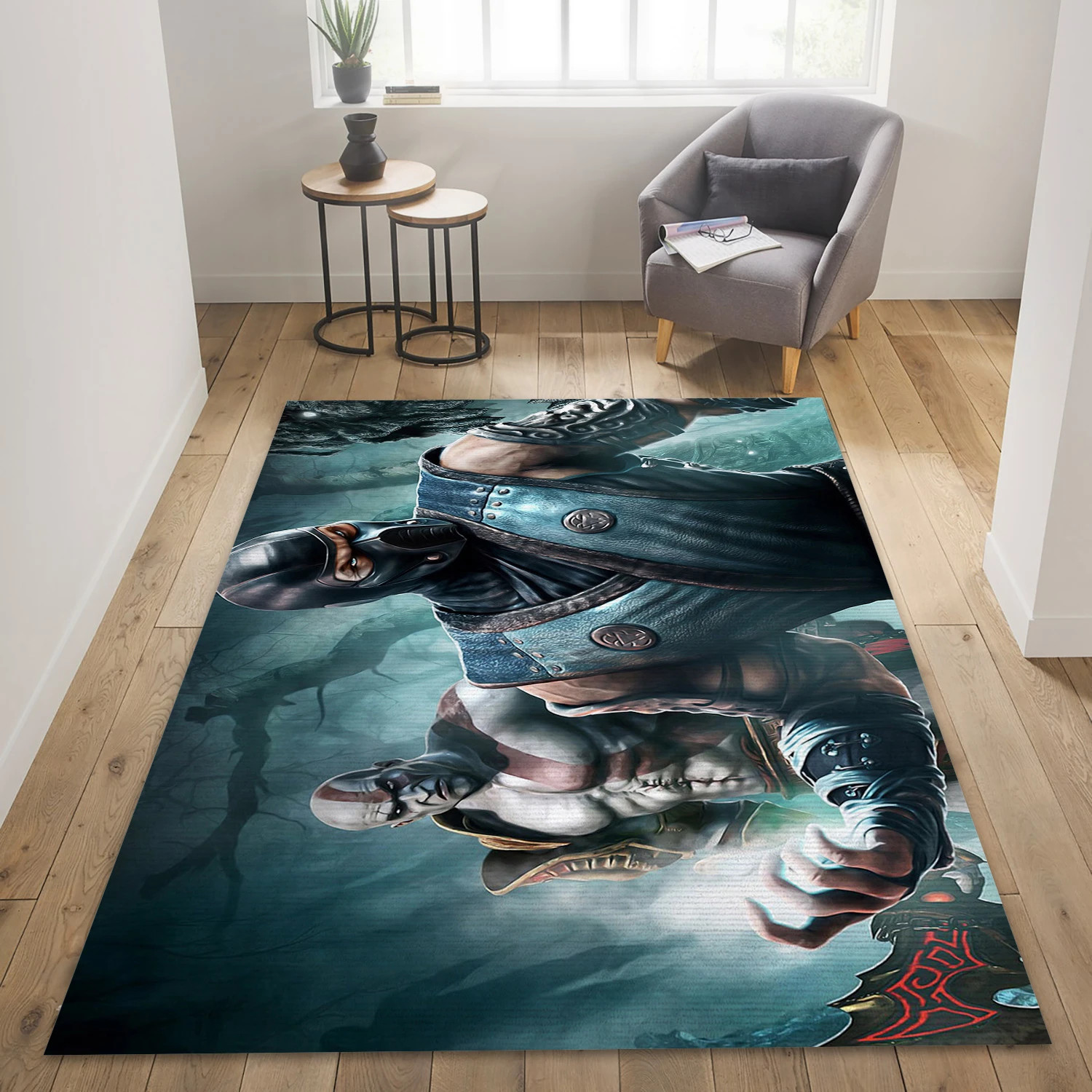 Sub Zero And Kratos Gaming Area Rug, Living Room Rug - Christmas Gift Decor - Indoor Outdoor Rugs