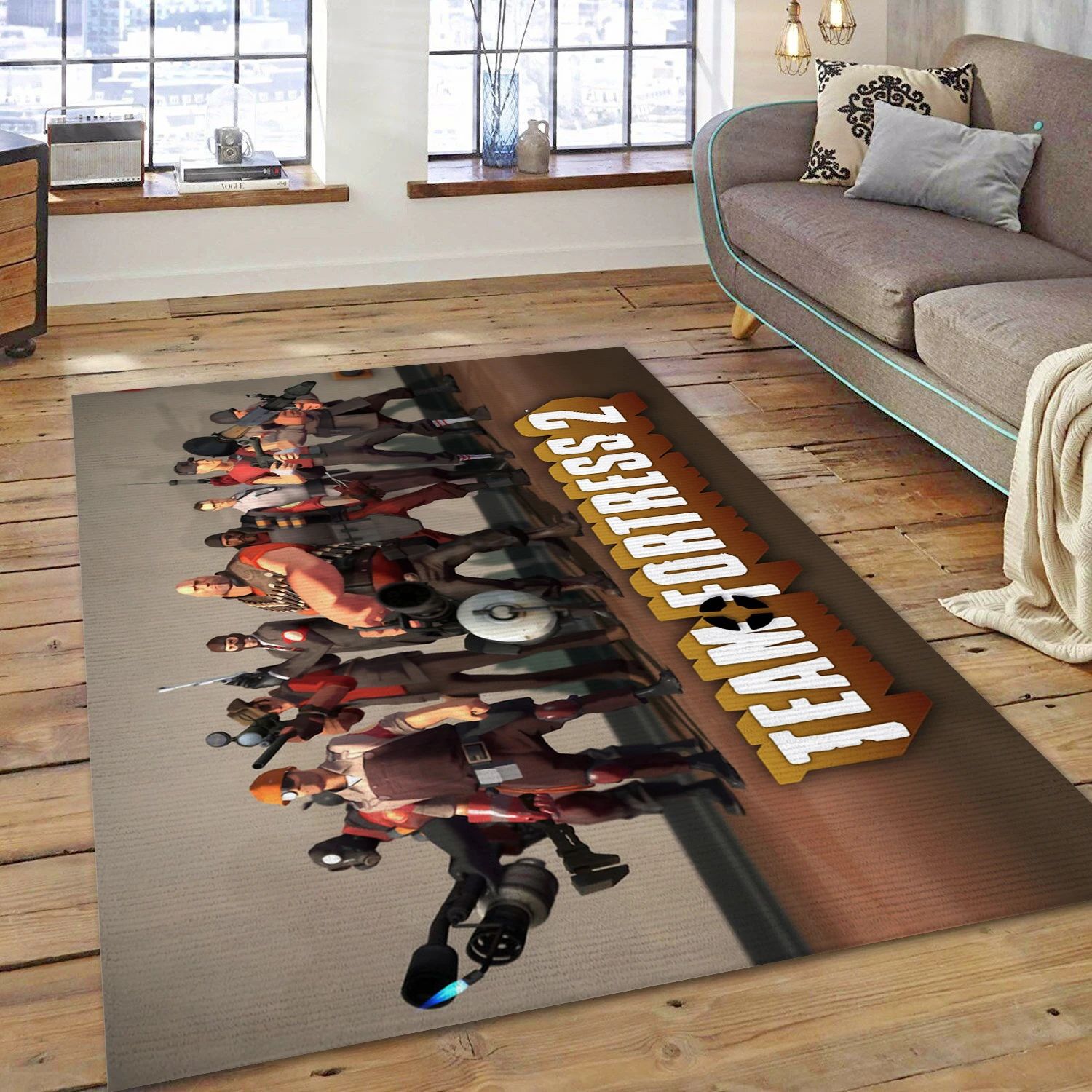 Team Fortress 2 Video Game Area Rug Area, Area Rug - Home Decor Floor Decor - Indoor Outdoor Rugs