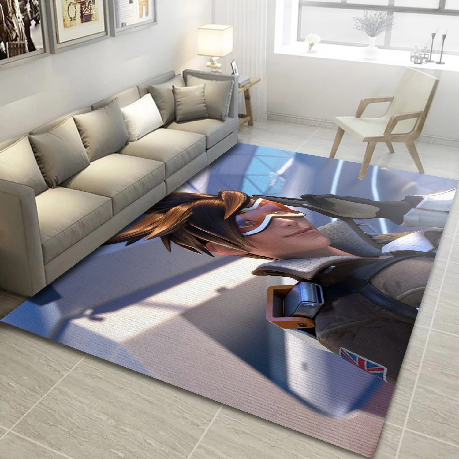 Tracer Video Game Reangle Rug, Living Room Rug - Christmas Gift Decor - Indoor Outdoor Rugs