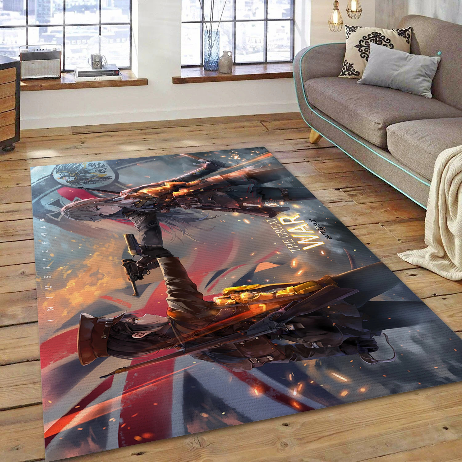 Original Battlefield Video Game Area Rug Area, Bedroom Rug - Family Gift US Decor - Indoor Outdoor Rugs