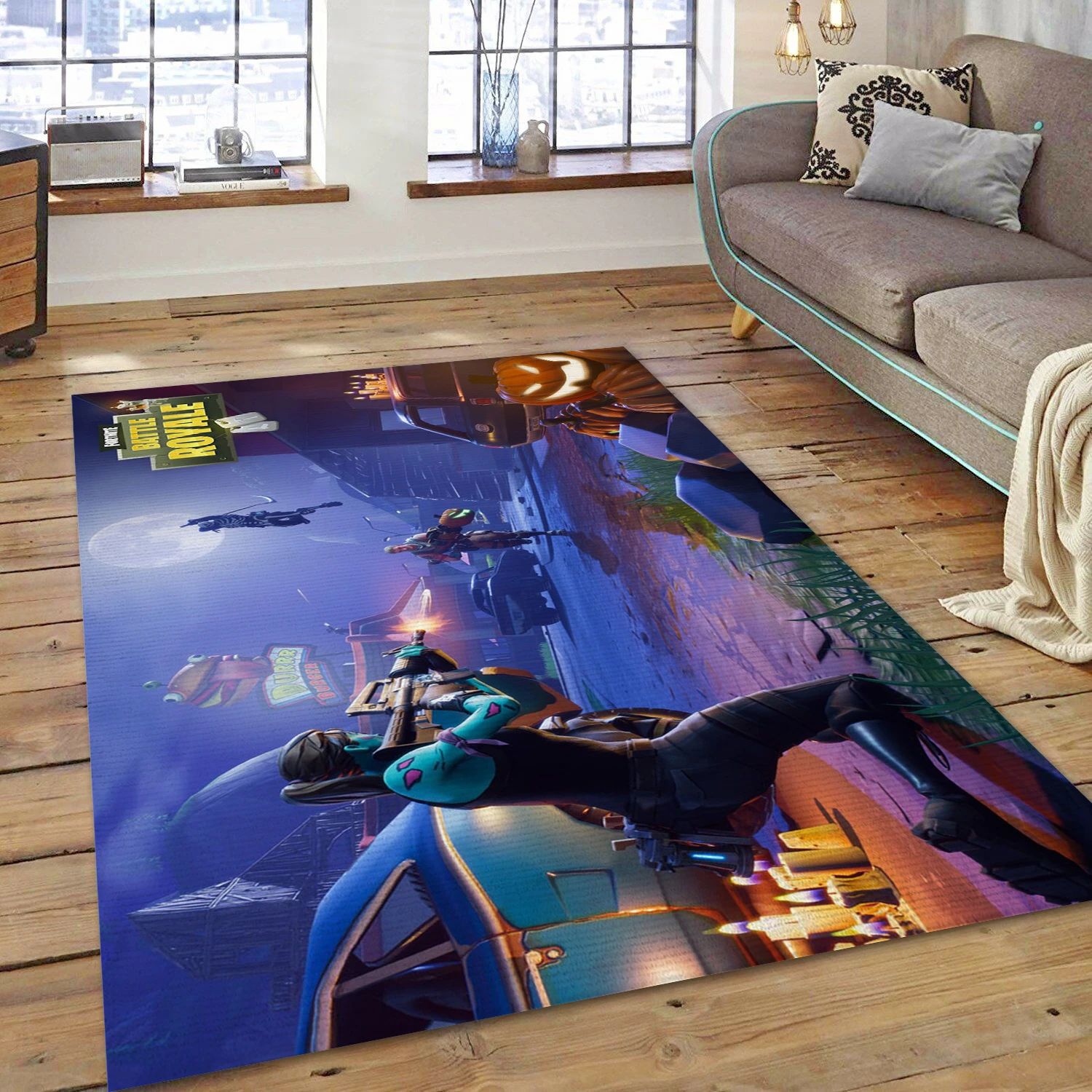 Fortnite Video Game Reangle Rug, Bedroom Rug - Family Gift US Decor - Indoor Outdoor Rugs