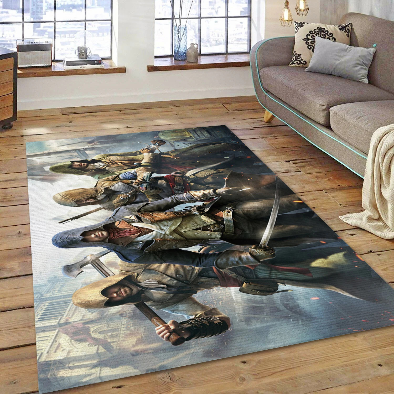 Assassins Creed Unity Video Game Area Rug Area, Area Rug - Family Gift US Decor - Indoor Outdoor Rugs