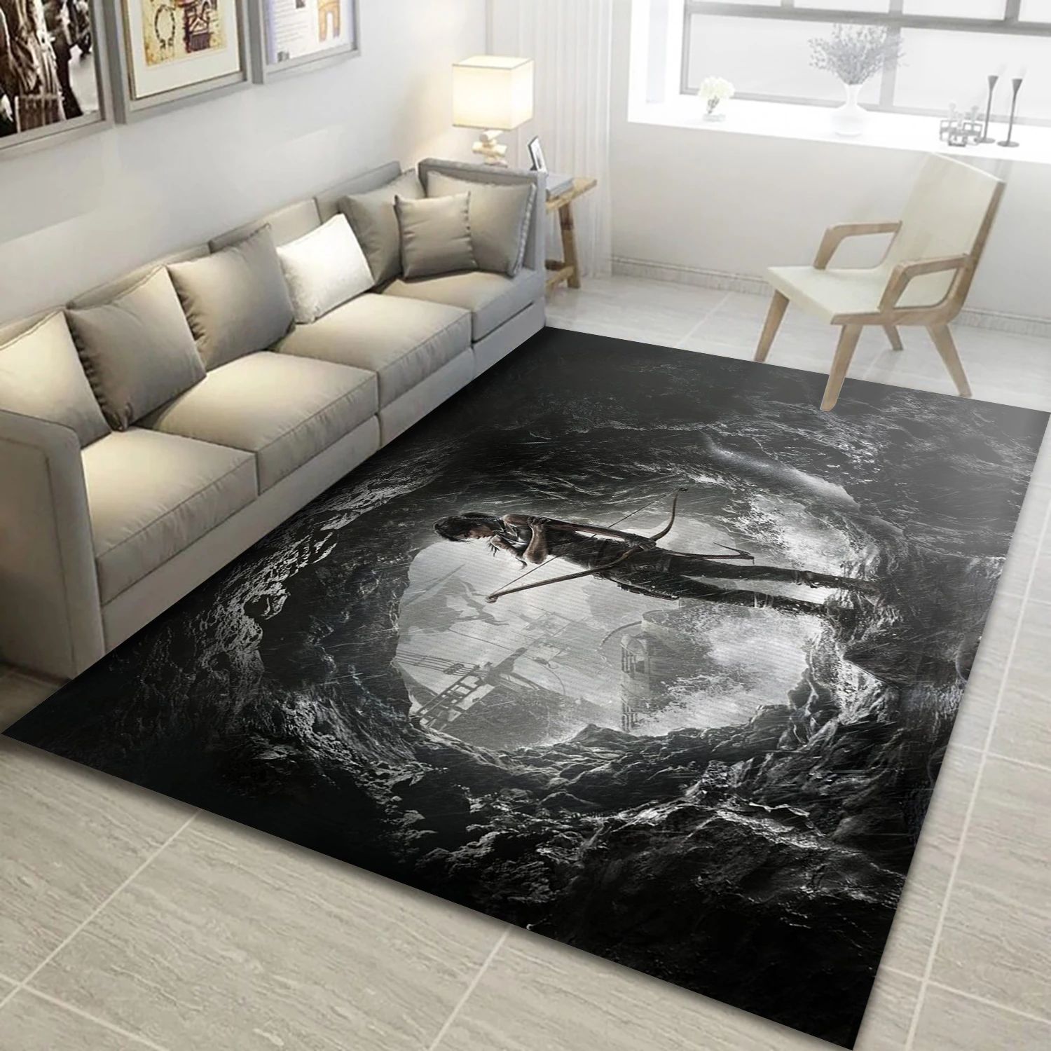 Lara Getting Devoured By The Nature Official Concept Art Video Game Area Rug For Christmas, Area Rug - Home Decor Floor - Indoor Outdoor Rugs