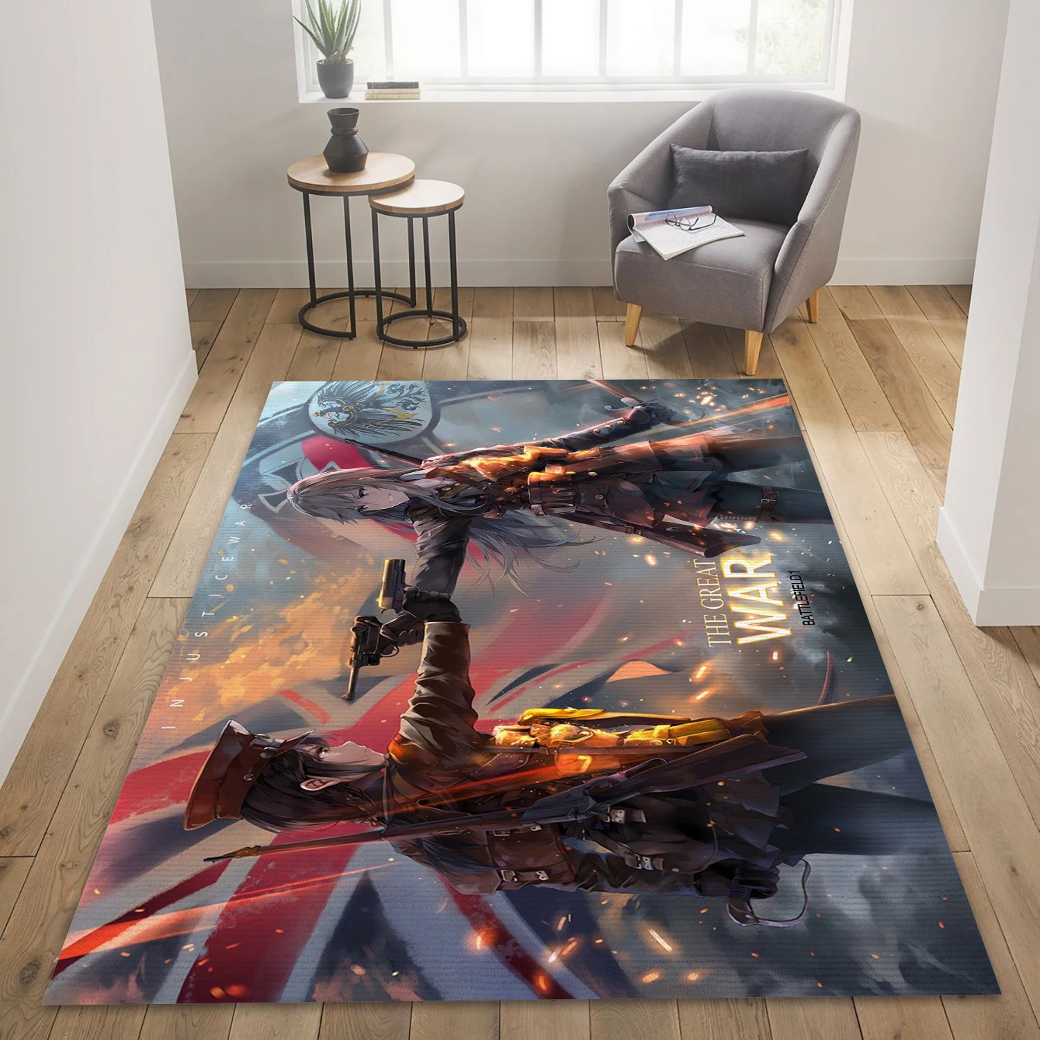 Original Battlefield Video Game Area Rug Area, Bedroom Rug - Family Gift US Decor - Indoor Outdoor Rugs