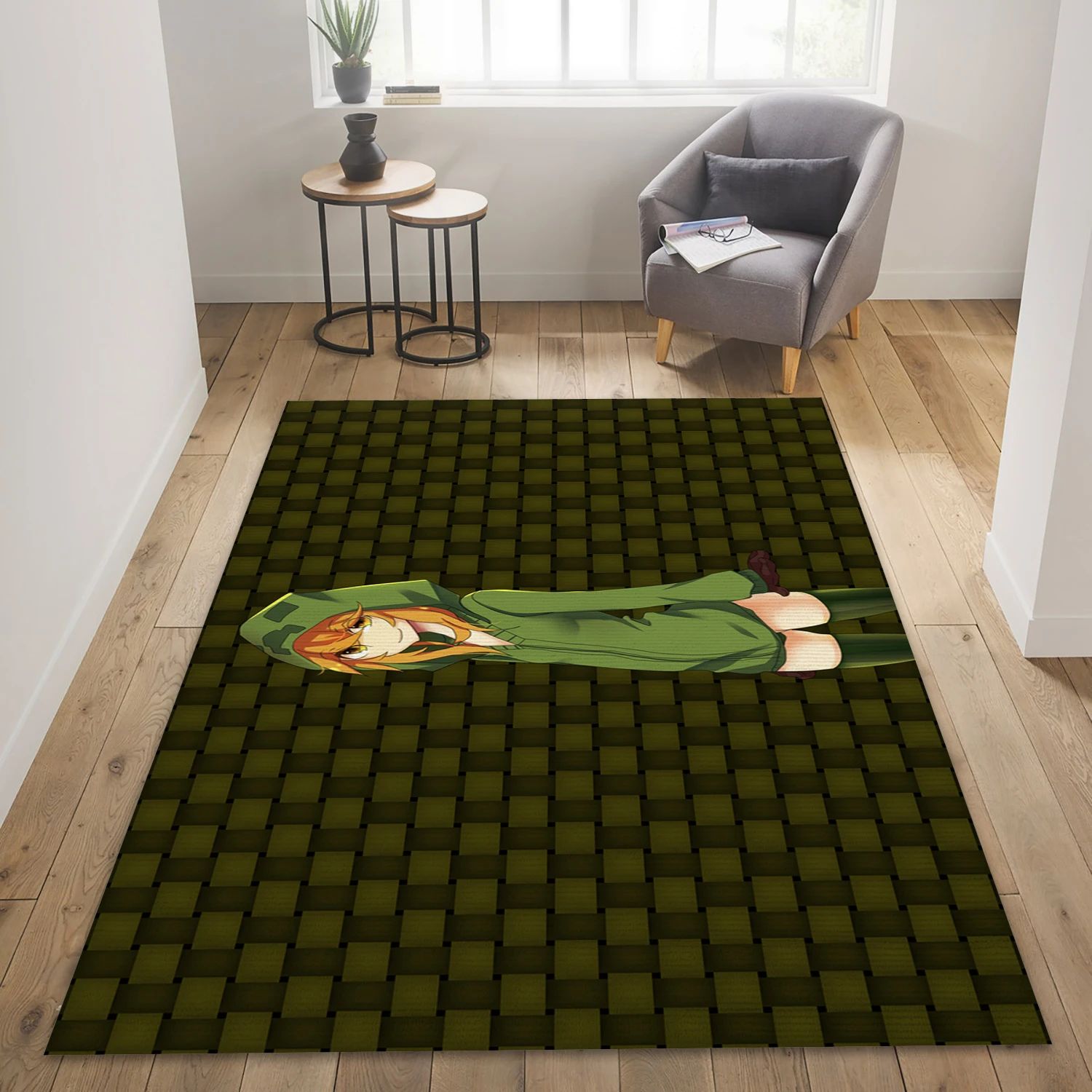 Creeper Girl Video Game Area Rug Area, Living Room Rug - Family Gift US Decor - Indoor Outdoor Rugs