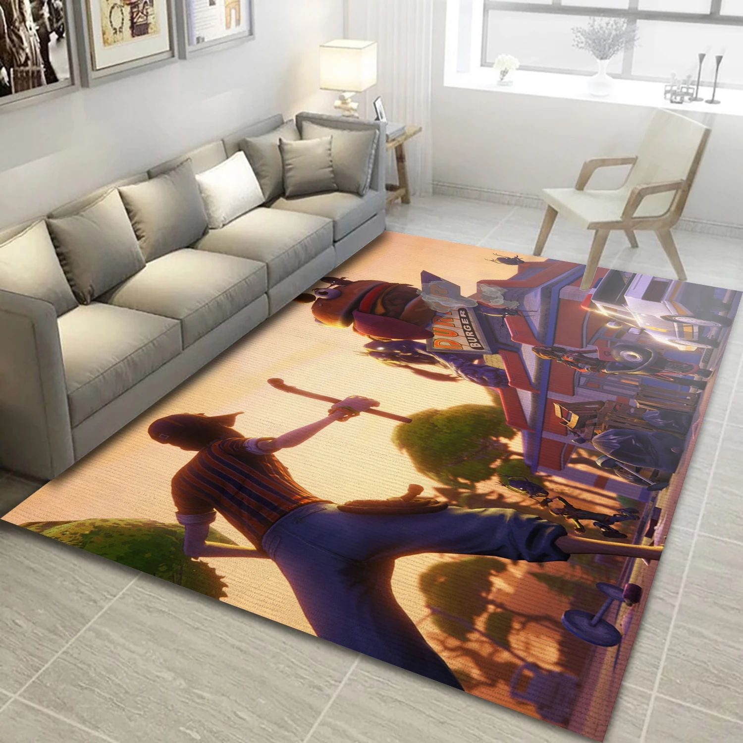 Fortnite Gaming Area Rug, Bedroom Rug - Christmas Gift Decor - Indoor Outdoor Rugs