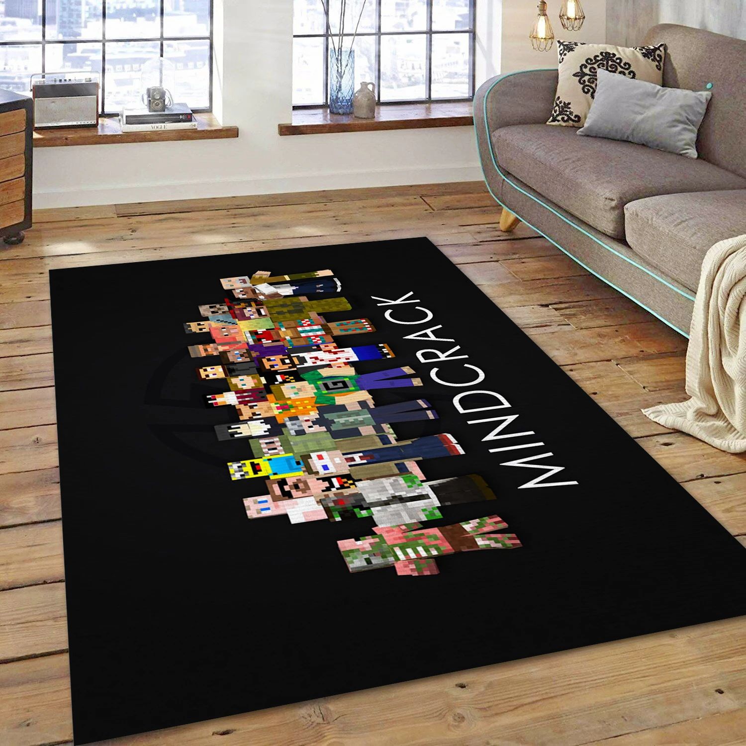 Minecraft Video Game Reangle Rug, Bedroom Rug - Family Gift US Decor - Indoor Outdoor Rugs